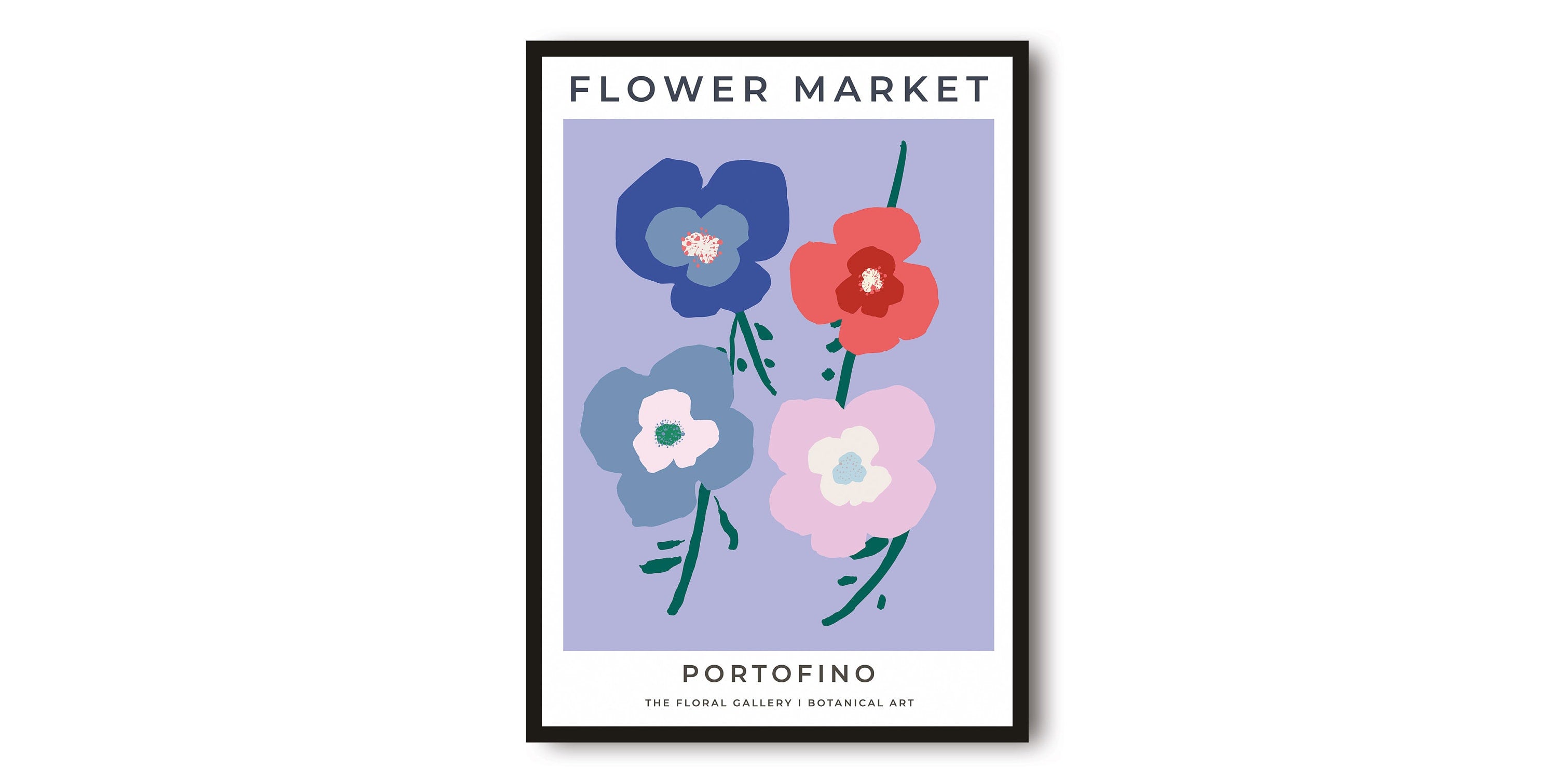 Portofino Travel Poster, Abstract Flower Poster, Flower Art Print, Portofino Poster, Kitchen Fruit Poster, Kitchen Poster, Flower Market