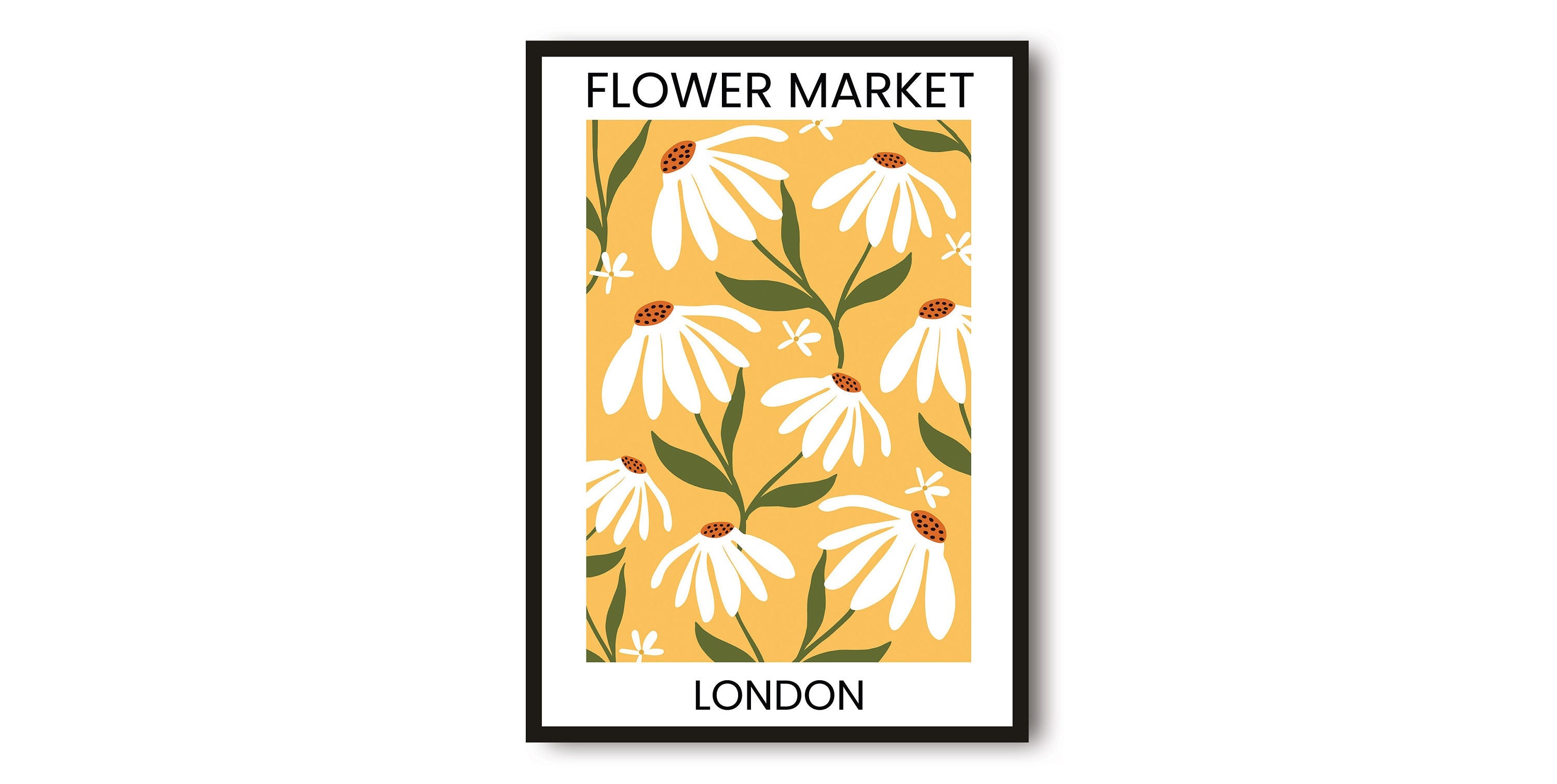 London Travel Poster, Abstract Flower Poster, Flower Art Print, London Poster, Kitchen Fruit Poster, Kitchen Poster, Flower Market