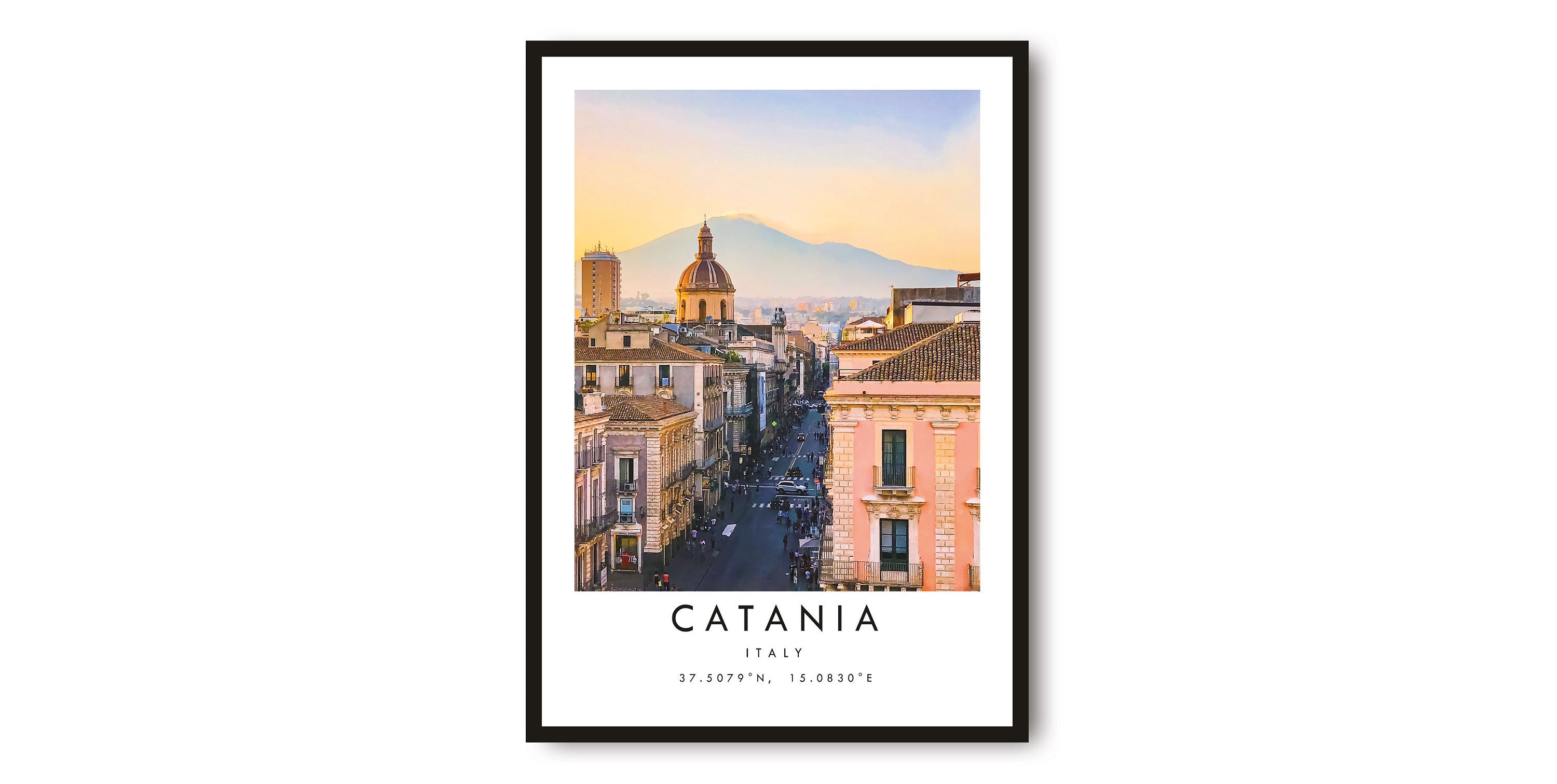 Catania Travel Print, Catania Poster Print, Catania Wall Art Minimalist, Prints of Italy A1/A2/A3/A4/A5