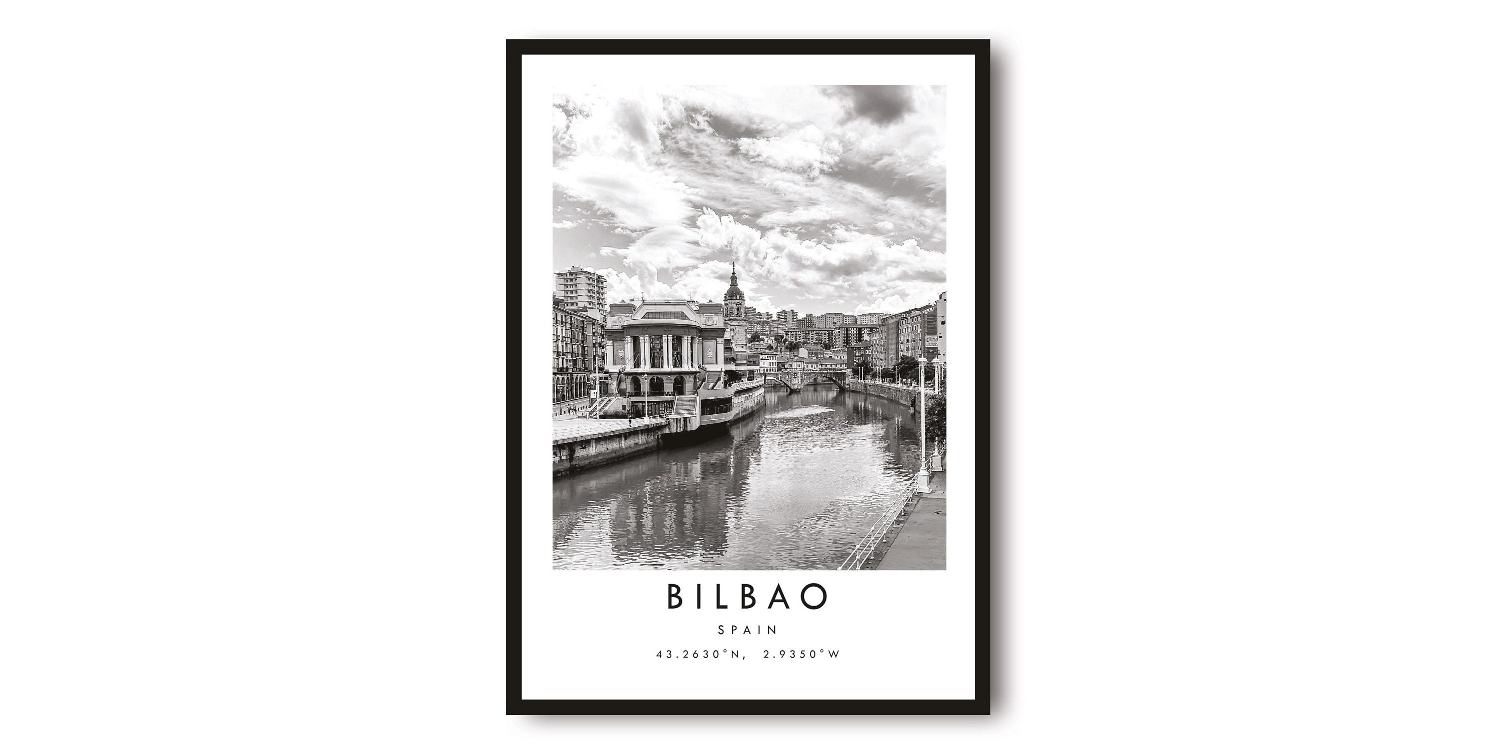 Bilbao Travel Print, Bilbao Poster, Unique Wallart Decor, Black and White Home Decor, Spain Bilbao, Popular Print A1/A2/A3/A4/A5