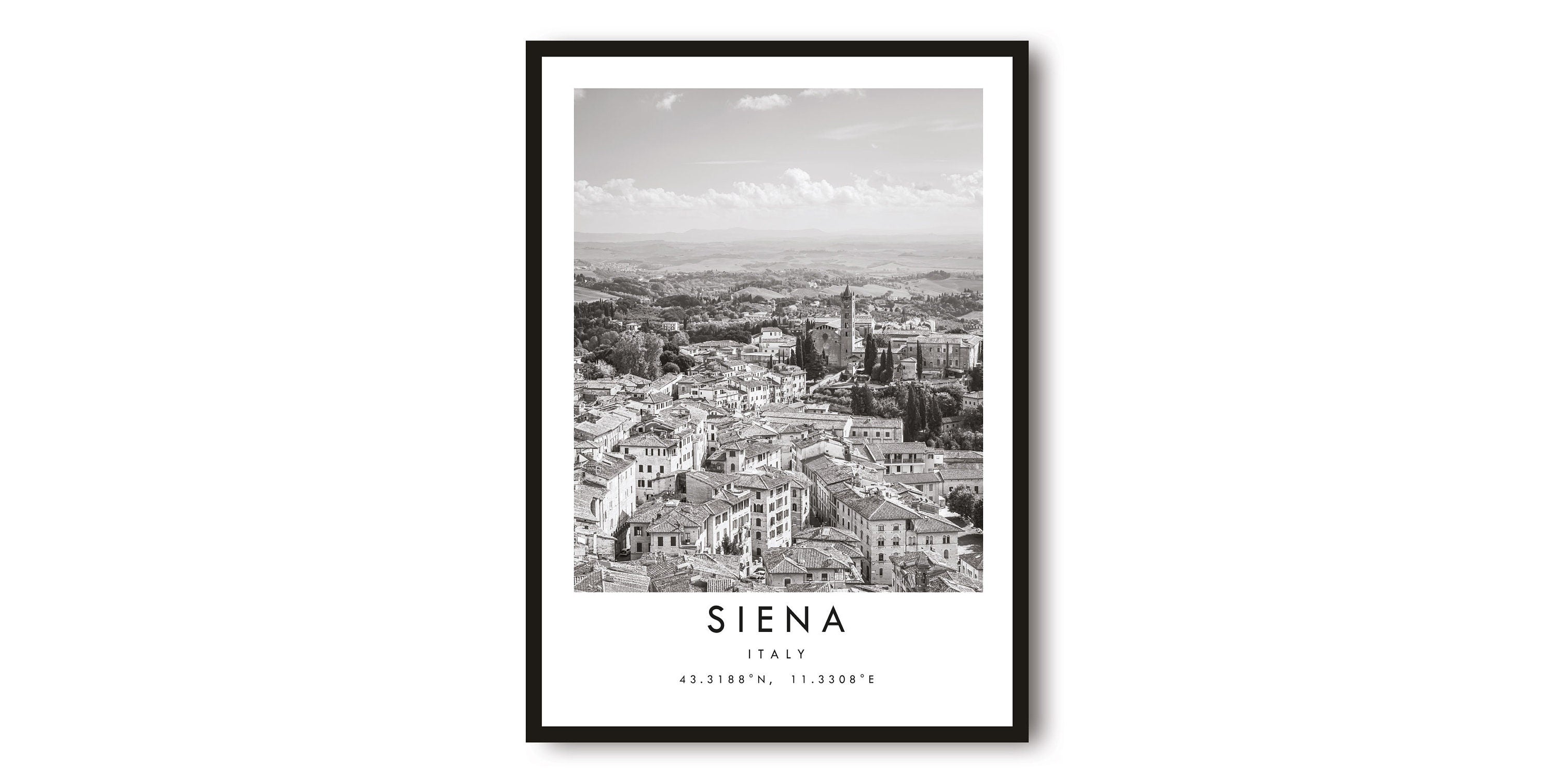 Siena Travel Print, Italy Poster, Black and White Print, Unique Wall Art, Minimalist Home Decor, City A1/A2/A3/A4/A5