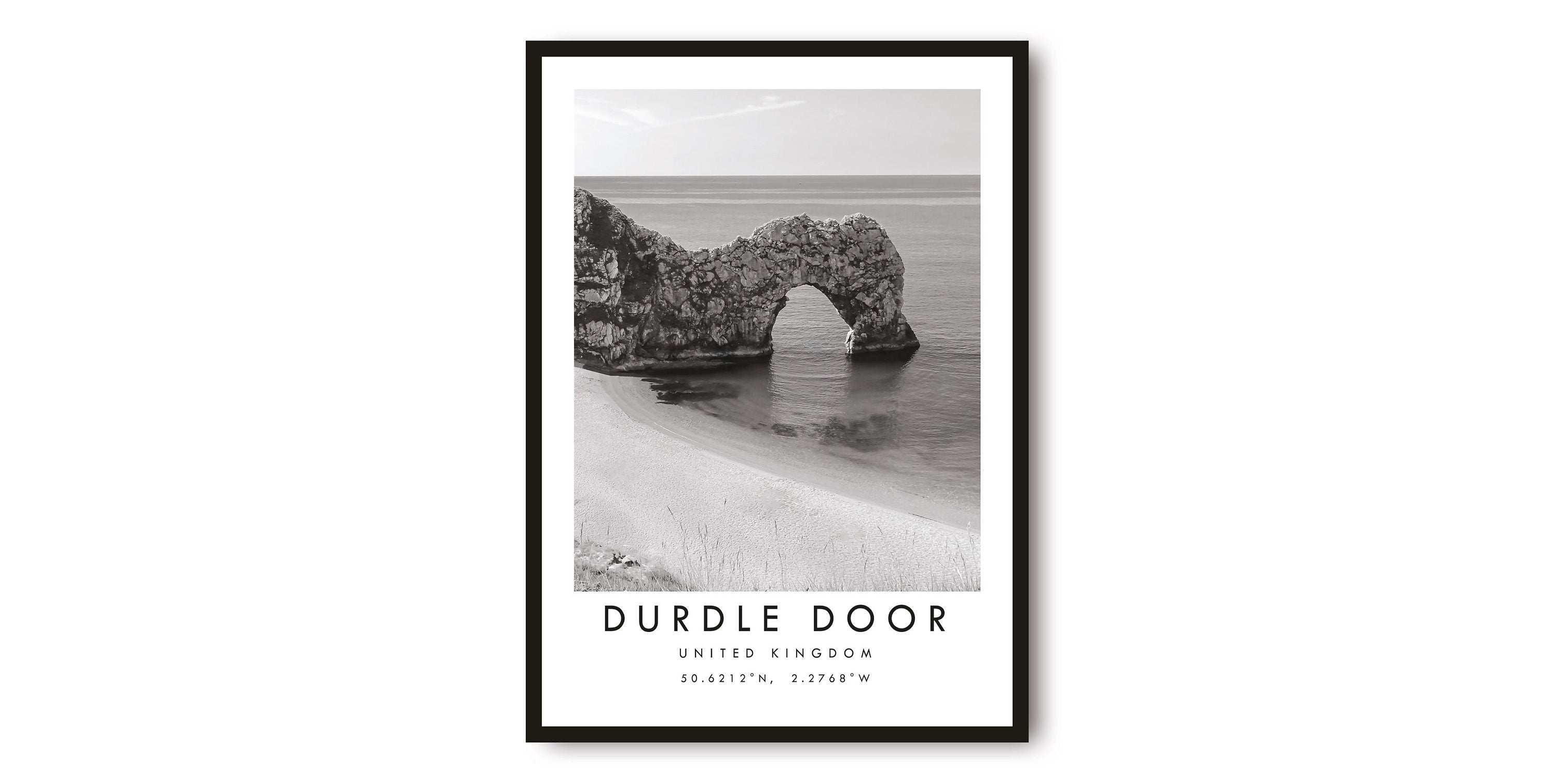 Durdle Door Travel Print, Devon Poster, Unique Wallart Decor, Black and White Home Decor, Popular Print A1/A2/A3/A4/A5