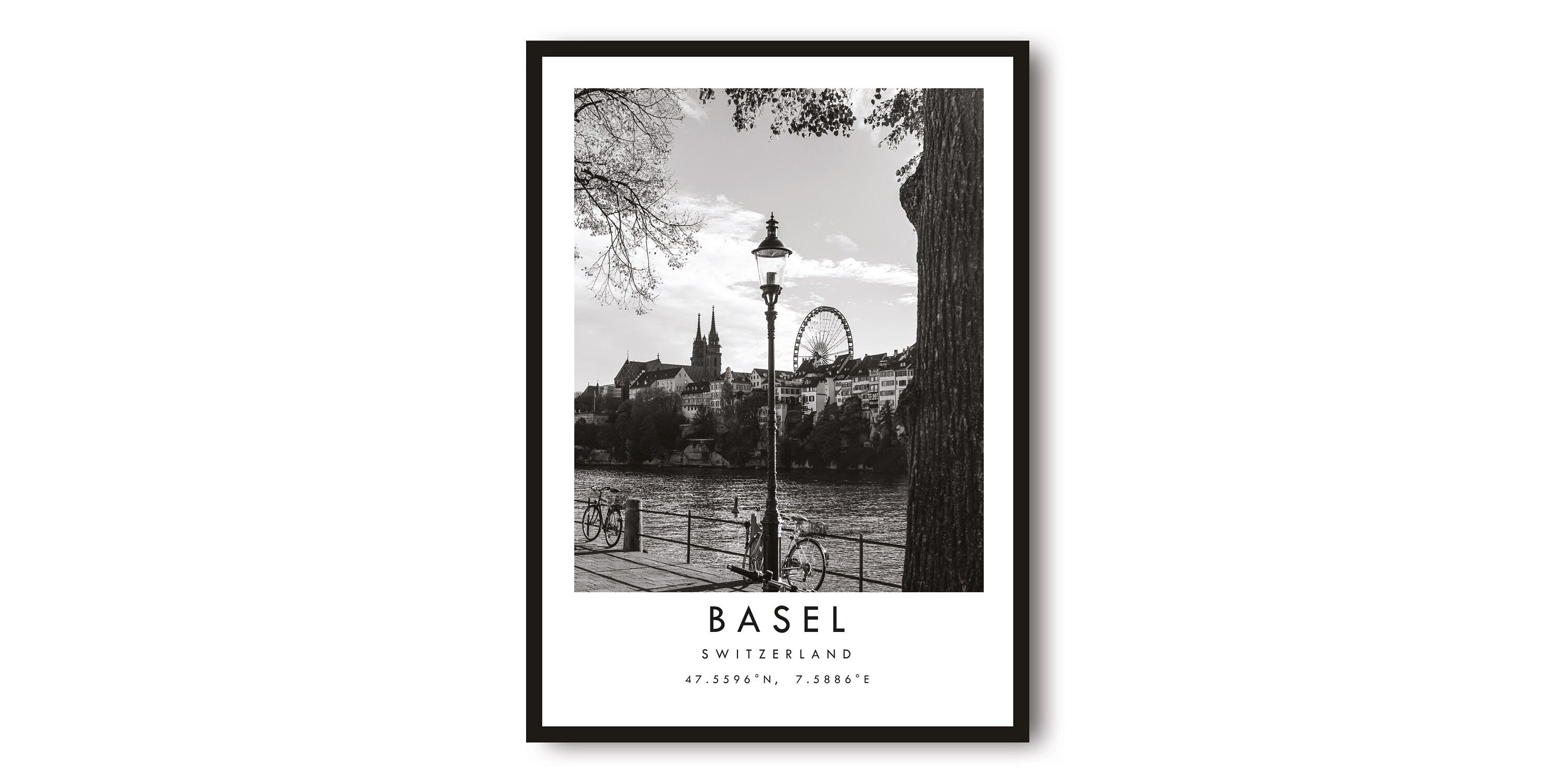 Basel Travel Print, Switzerland Poster, Black and White Print, Unique Wall Art, Minimalist Home Decor, City A1/A2/A3/A4/A5