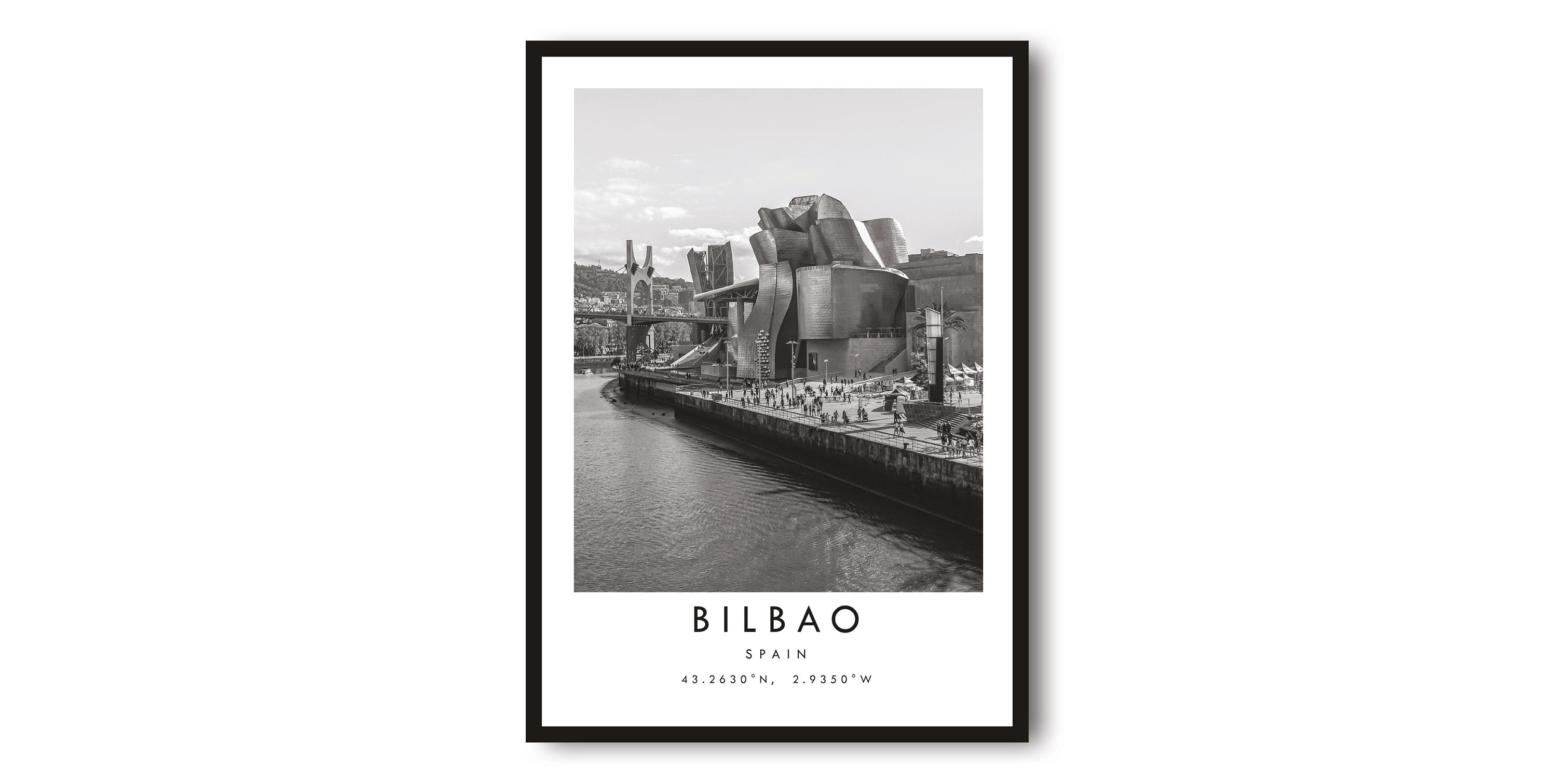 Bilbao Travel Print, Bilbao Poster, Unique Wallart Decor, Black and White Home Decor, Spain Bilbao Popular Print A1/A2/A3/A4/A5