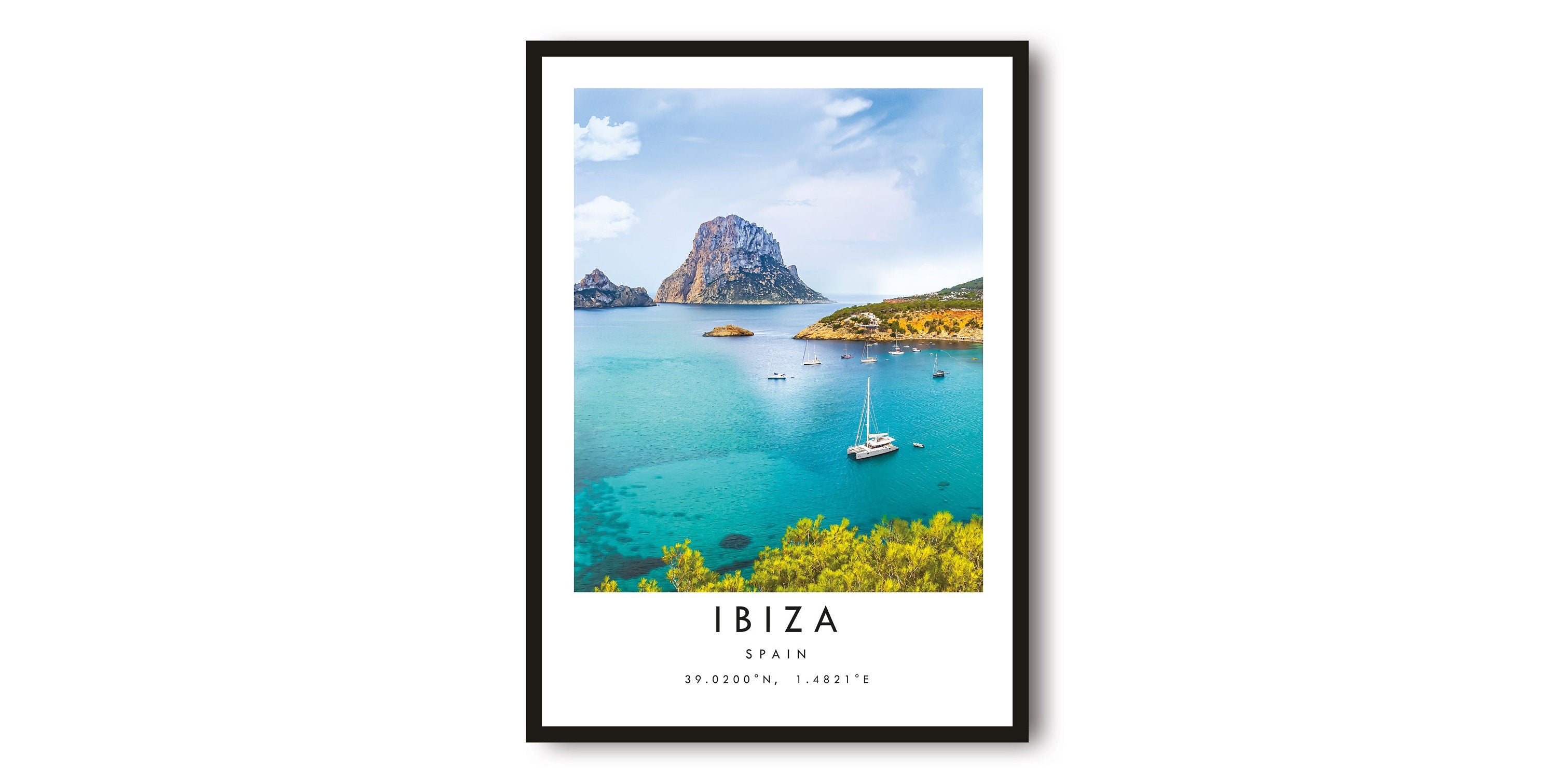 Ibiza Travel Print, Ibiza Poster, Unique Wall Art, Minimalist Home Decor, City A1/A2/A3/A4/A5