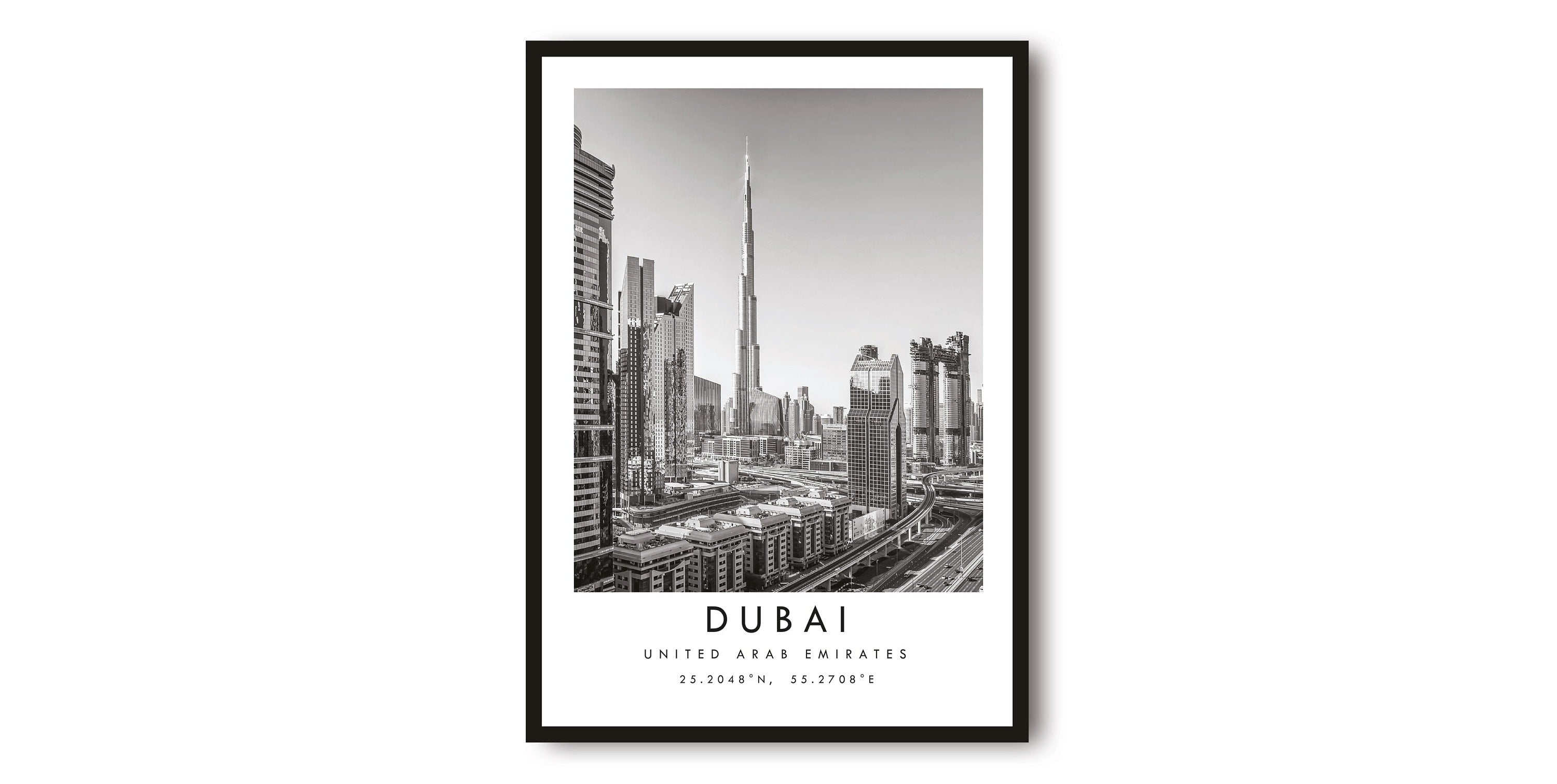Dubai Travel Print, Dubai Poster, Black and White Print, Unique Wall Art, Minimalist Home Decor, City A1/A2/A3/A4/A5