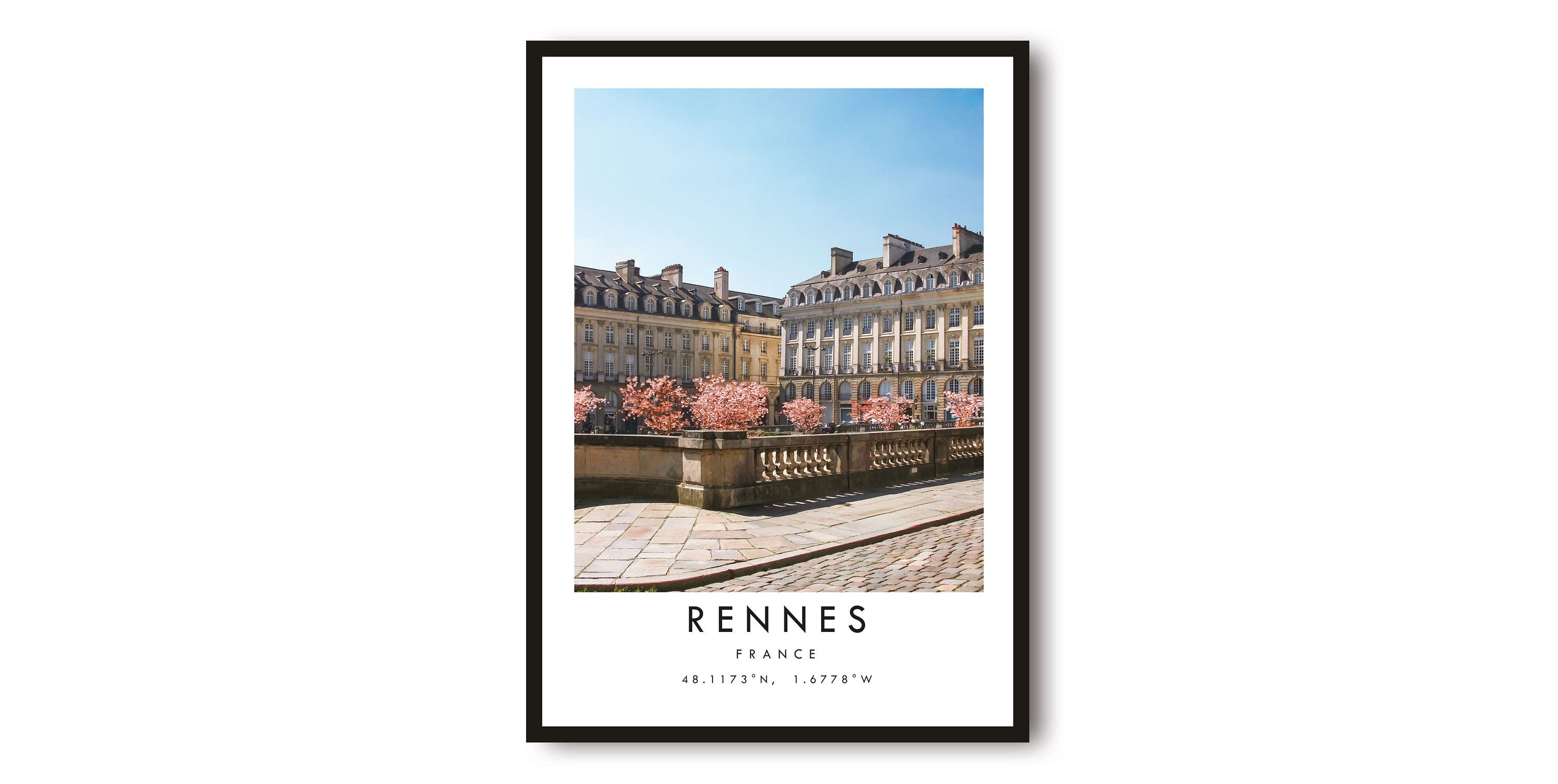 Rennes Travel Print, France Poster, Unique Wall Art, Minimalist Home Décor, City A1/A2/A3/A4/A5