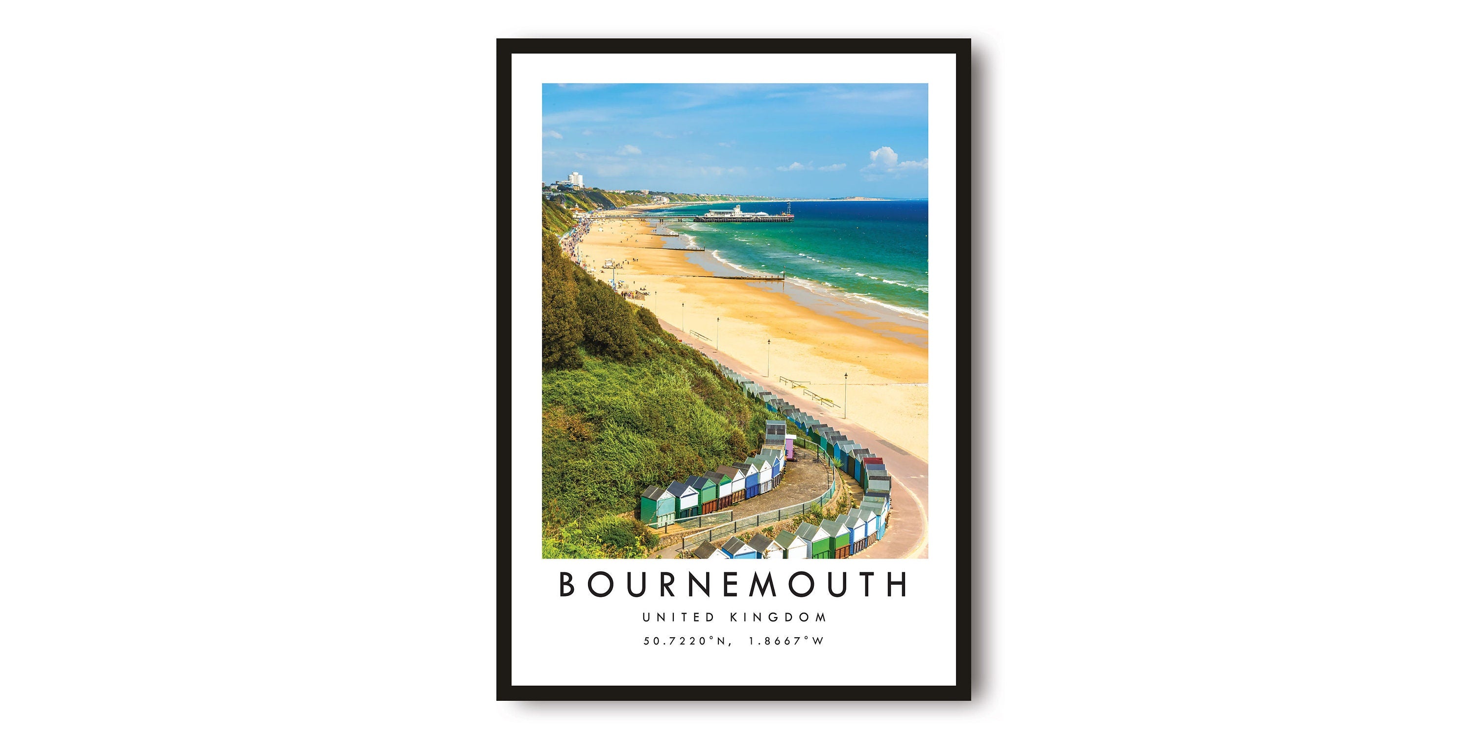 Bournemouth Travel Print, Bournemouth Poster, Unique Wallart Decor, Home Decor, Popular Print A1/A2/A3/A4/A5