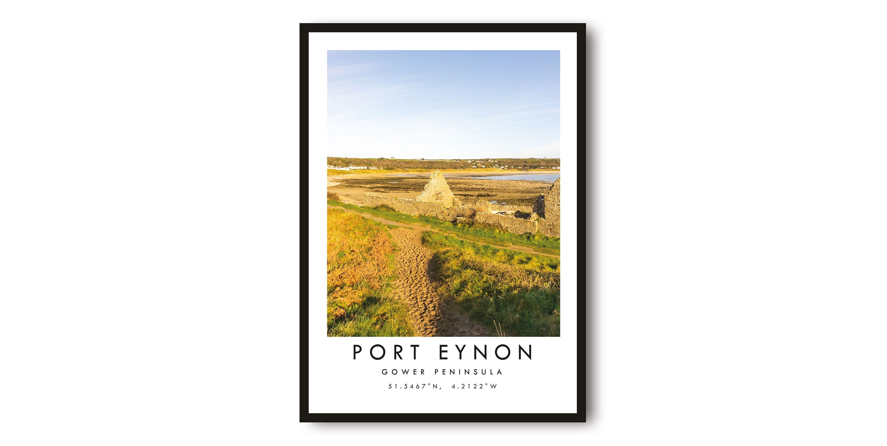 Port Eynon Travel Print, Gower Peninsula Poster, Contemporary Print, Unique Wall Art, Minimalist Home Decor A1/A2/A3/A4/A5