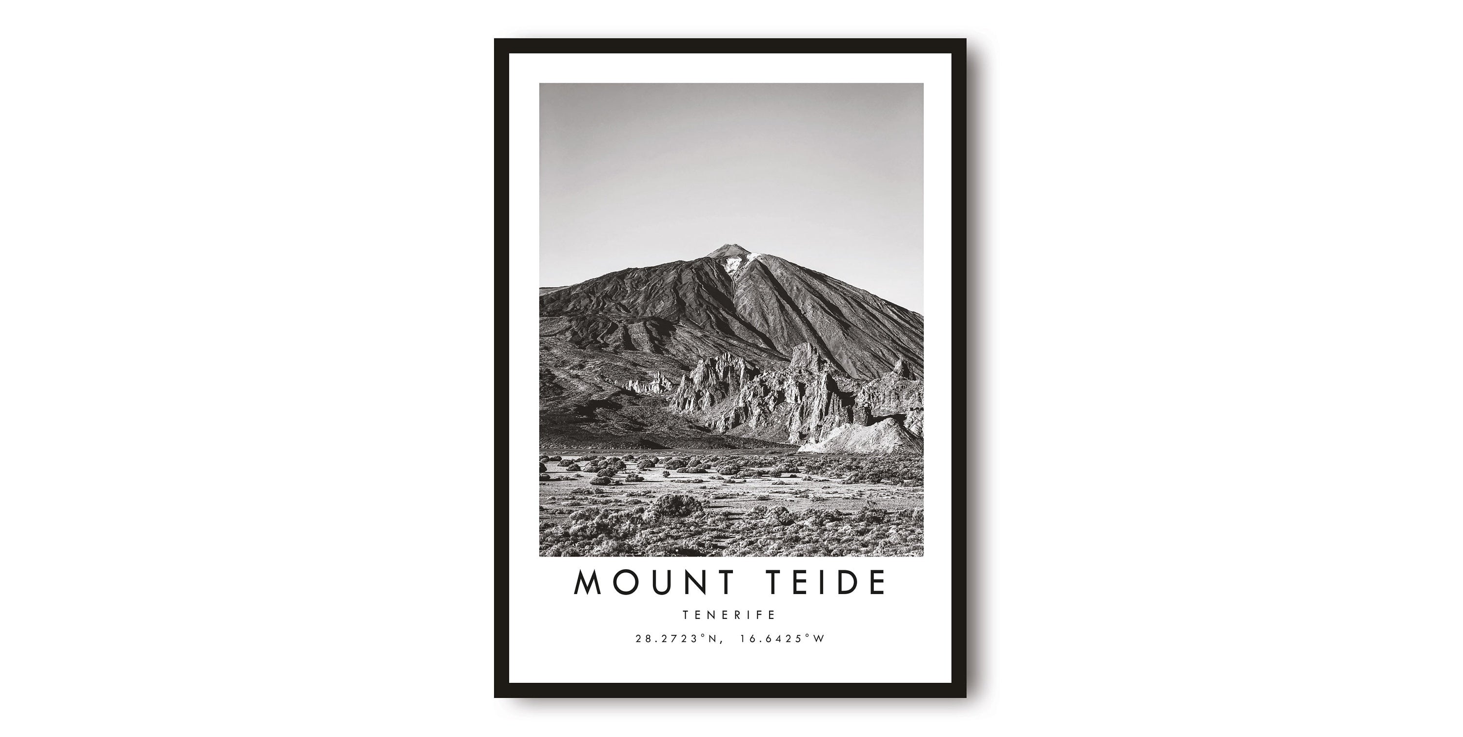Mount Teide Travel Print, Tenerife Poster, Unique Wallart Decor, Black and White Home Decor, Spain Tenerife, Popular Print A1/A2/A3/A4/A5