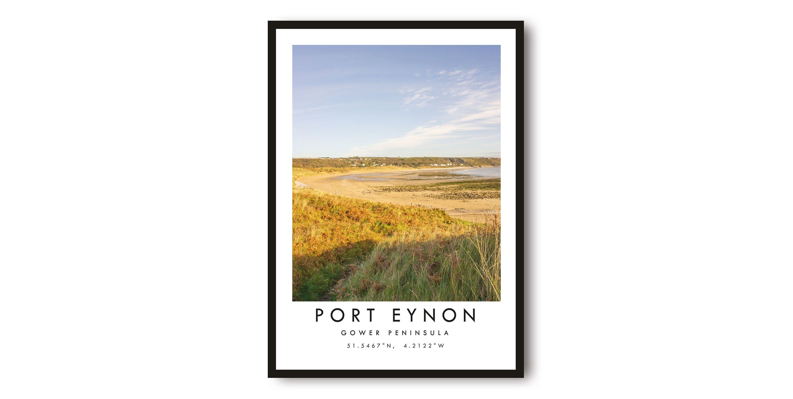 Port Eynon Travel Print, Gower Peninsula Poster, Contemporary Print, Unique Wall Art, Minimalist Home Decor A1/A2/A3/A4/A5