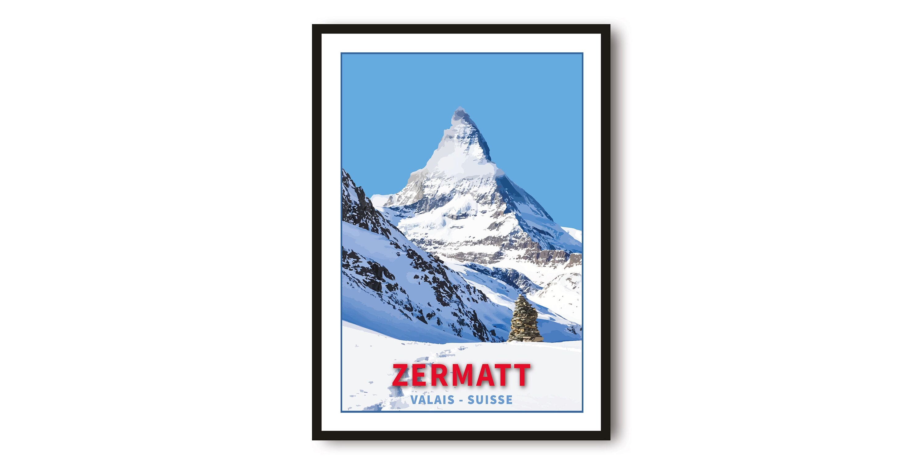 Skiing Travel Poster | Zermatt Ski Print | Switzerland Travel Print | Skiing Wall Art | Framed Prints | A1/A2/A3/A4/A5 A1/A2/A3/A4/A5