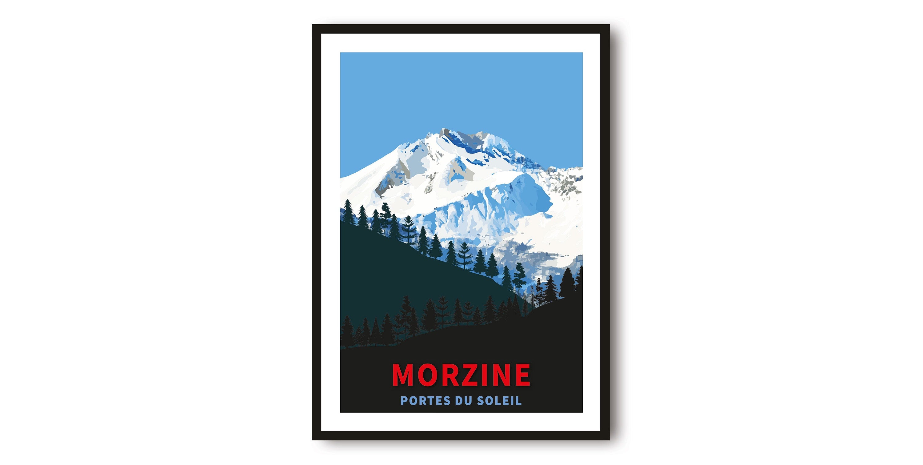 Skiing Travel Poster | Morzine Ski Print | France Travel Print | Skiing Wall Art | Framed Prints | A1/A2/A3/A4/A5 A1/A2/A3/A4/A5