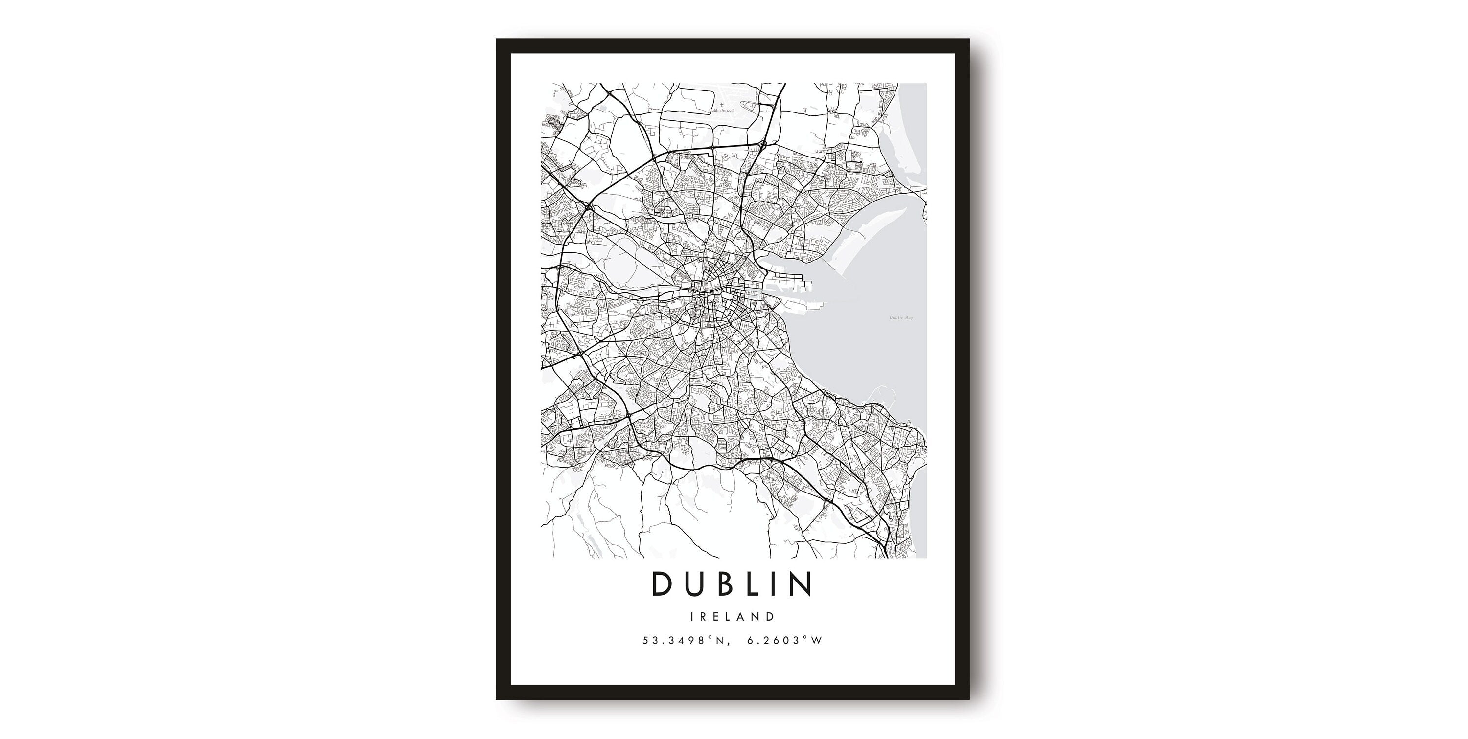 Dublin Map Print, Dublin Poster Print, City Map Print Minimalist, Prints of Dublin, Custom Map A1/A2/A3/A4/A5