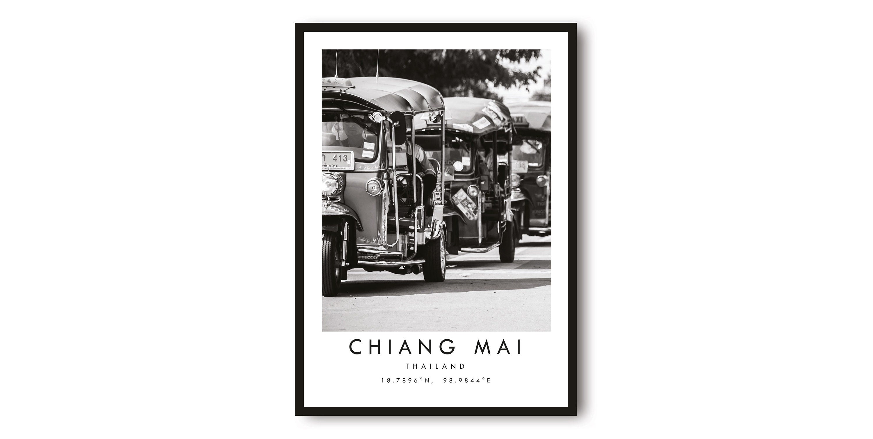 Chiang Mai Travel Print, Black and White Travel Print, Thailand Print, Minimalist Travel Posters, Popular Print, Popular Gift