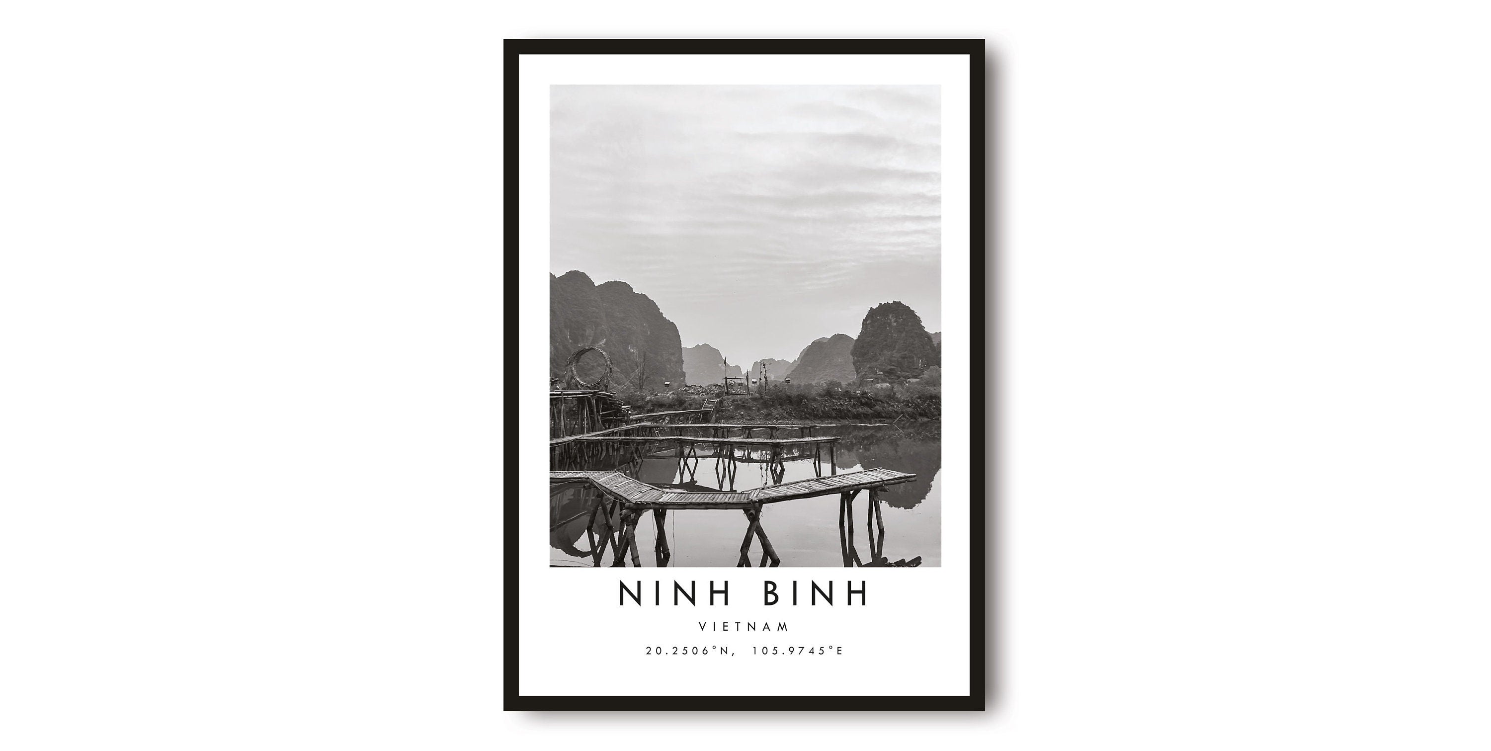 Ninh Binh Travel Print, Black and White Travel Print, Vietnam Print, Minimalist Travel Posters,Art Popular Print A1/A2/A3/A4/A5