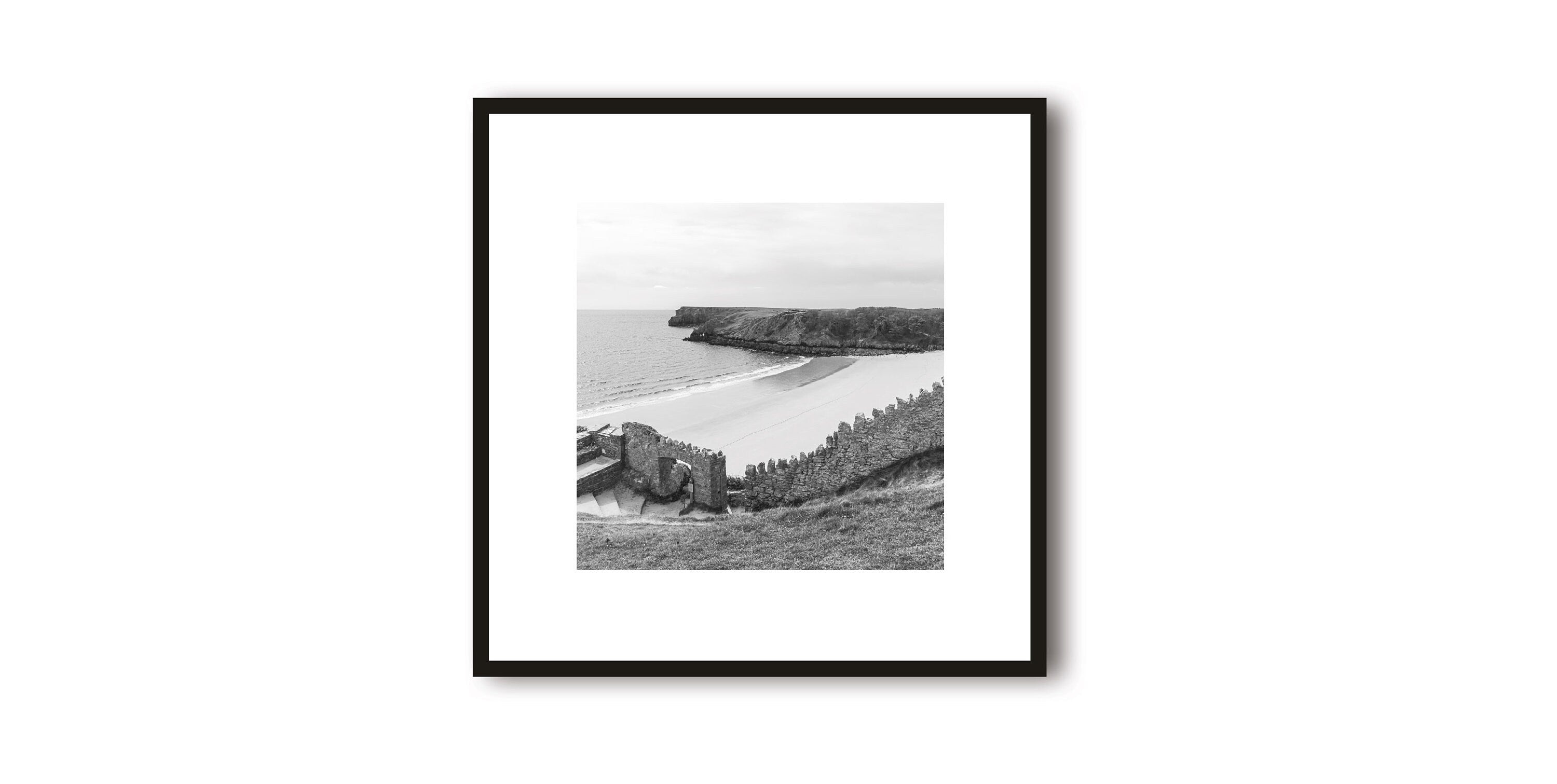 Barafundle Bay Photo Print with White Border | Pembrokeshire Photography | Travel Art Print | Framed Prints | Minimalist
