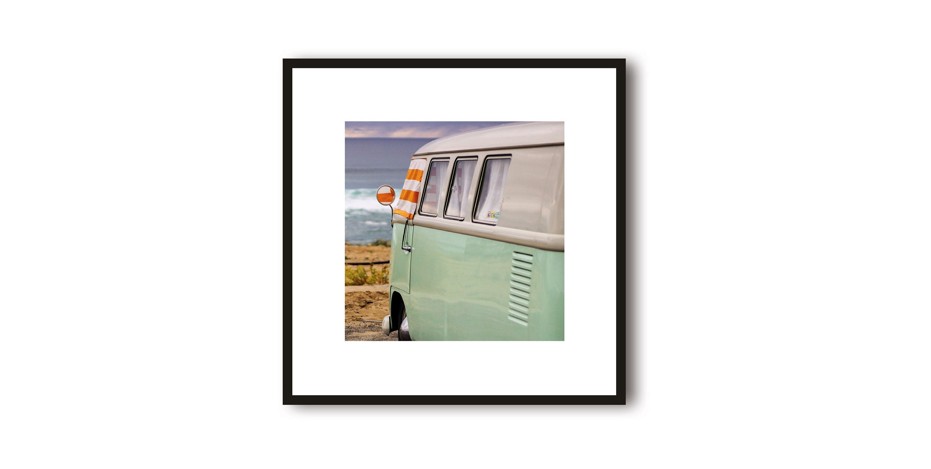 California Photo Print with White Border | Campervan Photography | Travel Art Print | Framed Prints | Minimalist | Surf Print