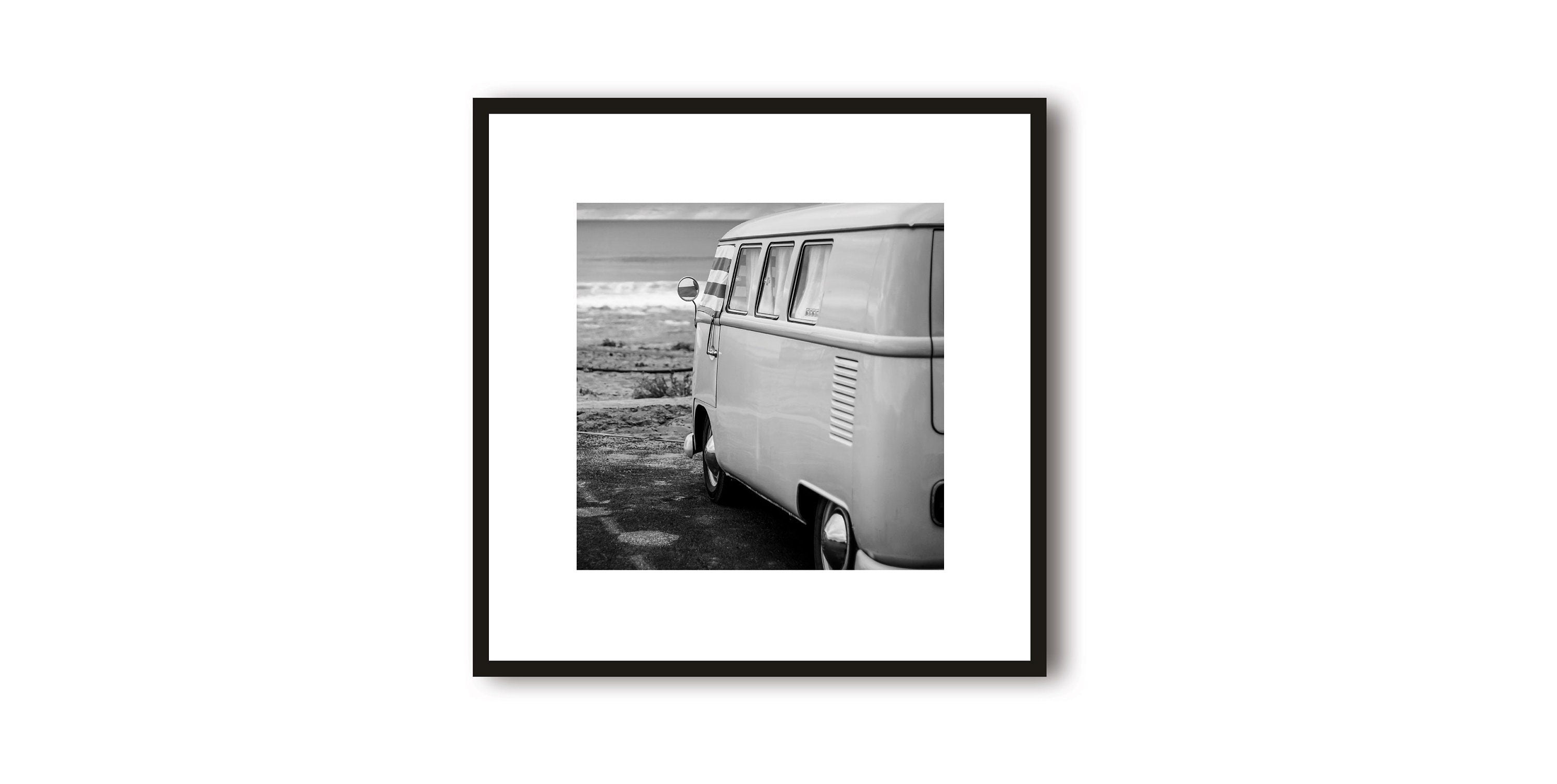 California Photo Print with White Border | Campervan Photography | Travel Art Print | Framed Prints | Minimalist | Surf Print