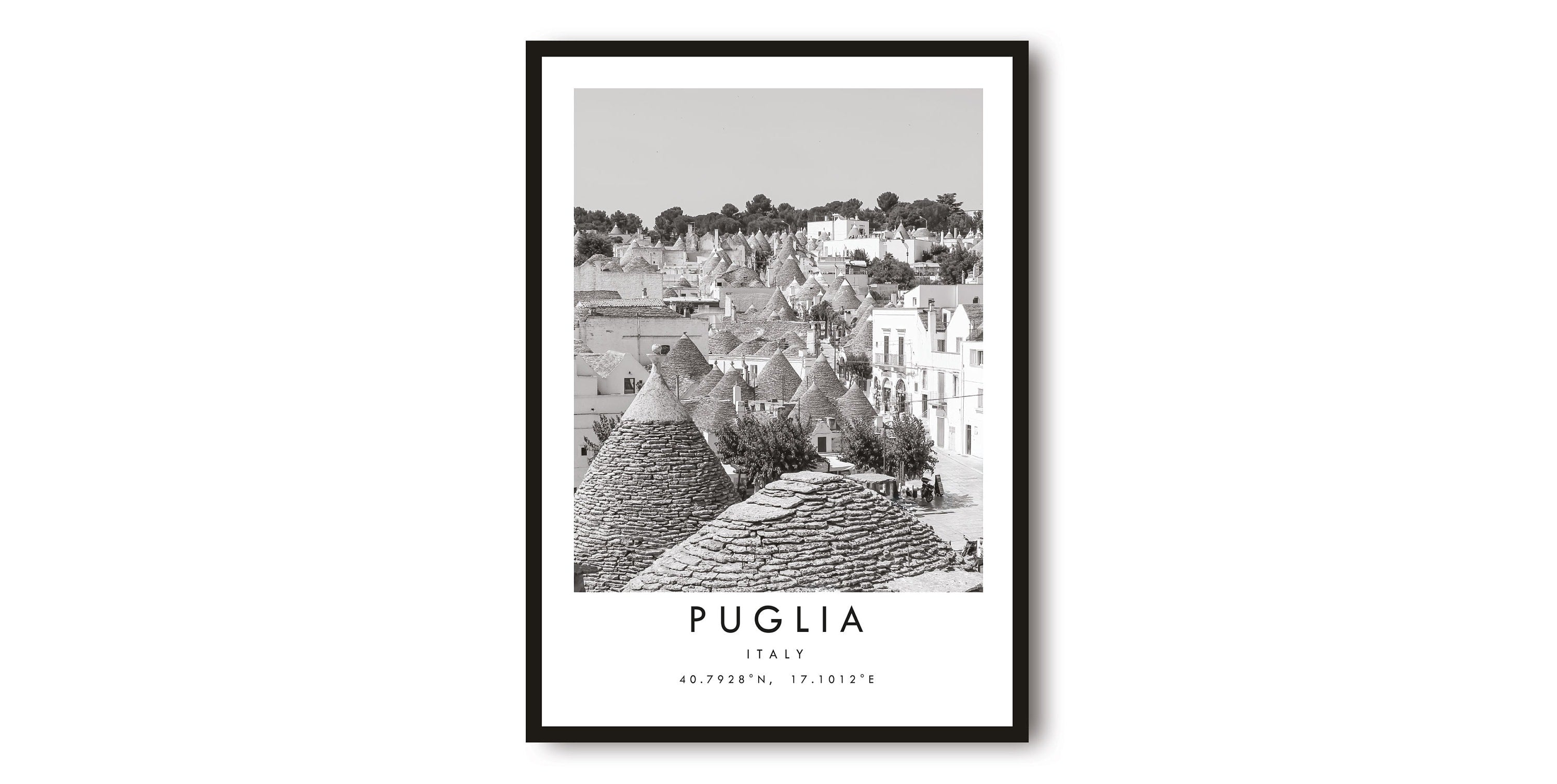 Puglia Travel Print, Italy Poster, Black and White Print, Unique Wall Art, Minimalist Home Decor, City A1/A2/A3/A4/A5