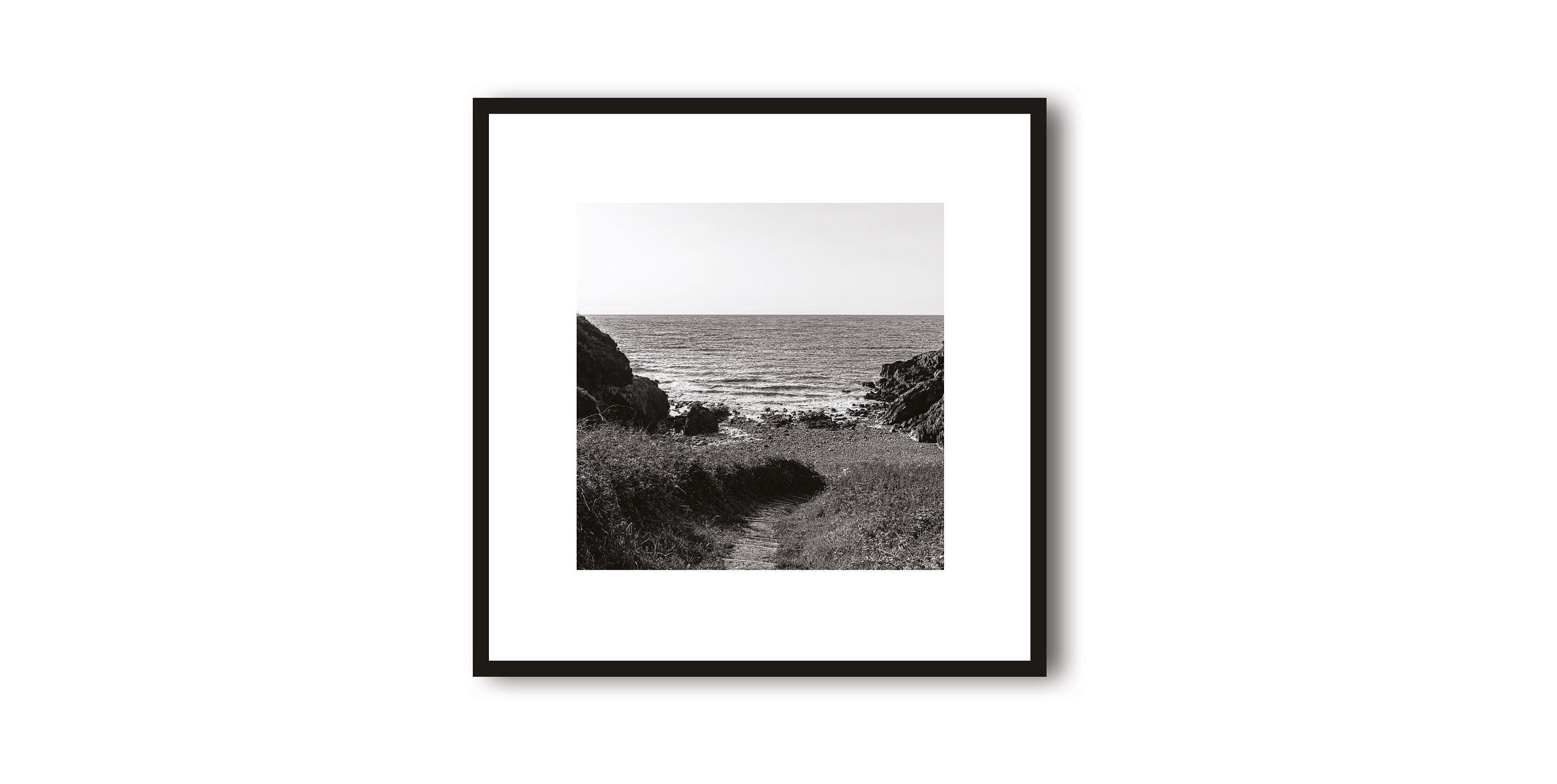 Brandy Cove Photo Print with White Border | Gower Peninsula Photography | Travel Art Print | Framed Prints | Minimalist