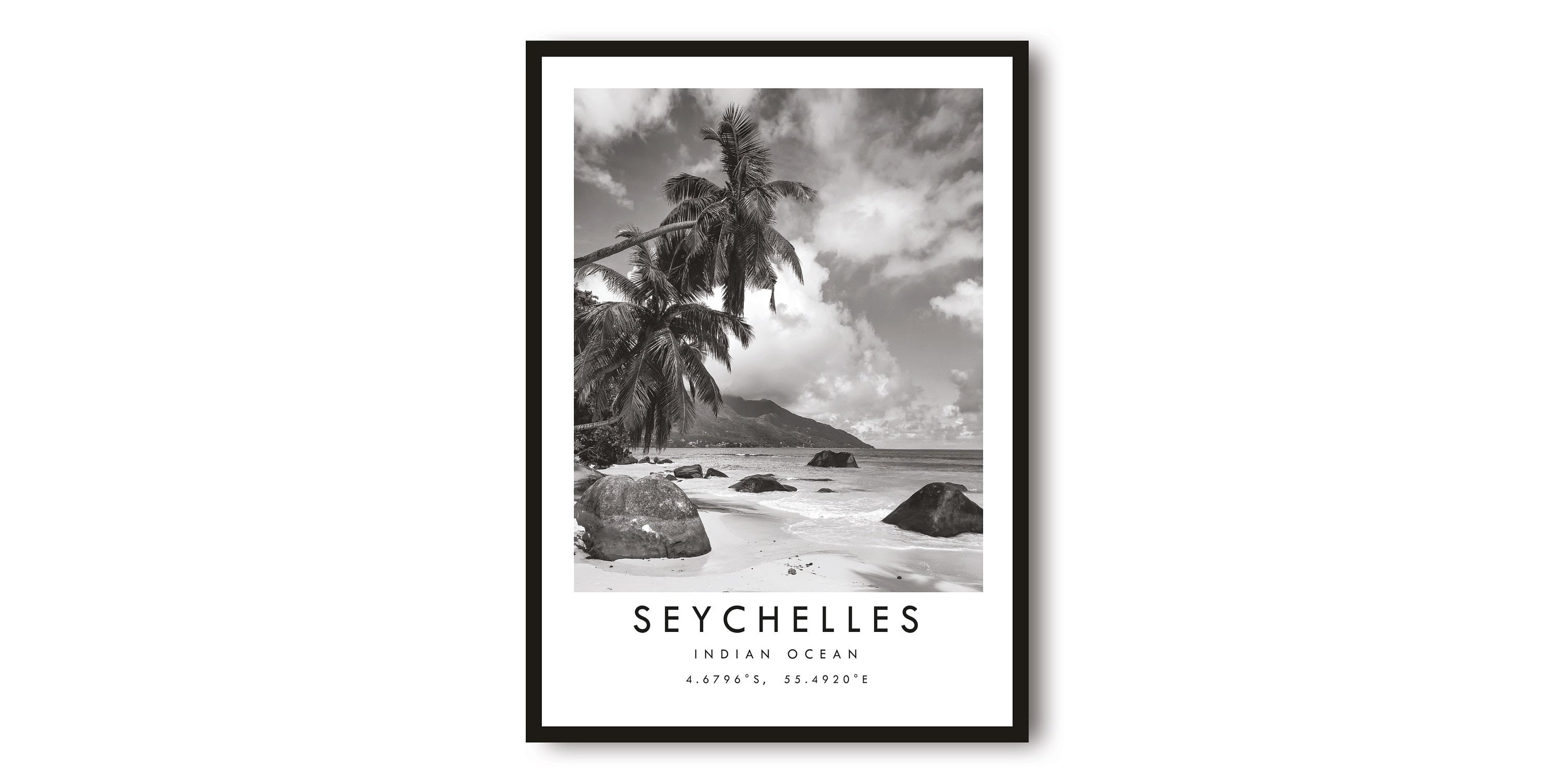 Seychelles Travel Print, Seychelles Poster, Unique Wall Art, Minimalist Home Decor, City A1/A2/A3/A4/A5