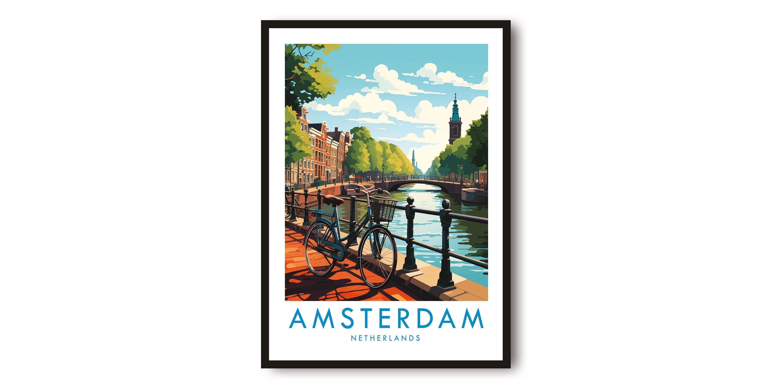 Amsterdam Travel Print, Amsterdam Travel Poster, Netherlands Print, Travel Decor, Popular Print, Birthday Gift, A1/A2/A3/A4/A5