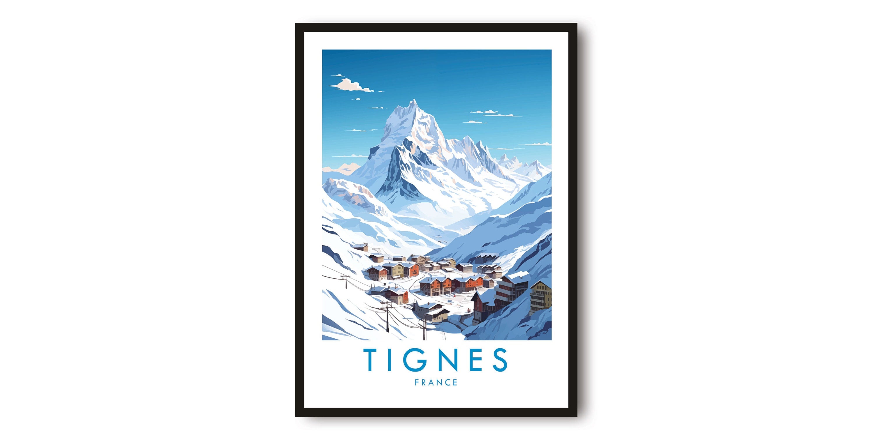 Tignes Travel Print, Tignes Travel Poster, France Print, Travel Decor, Popular Print, Skiing Print, Birthday Gift, A1/A2/A3/A4/A5