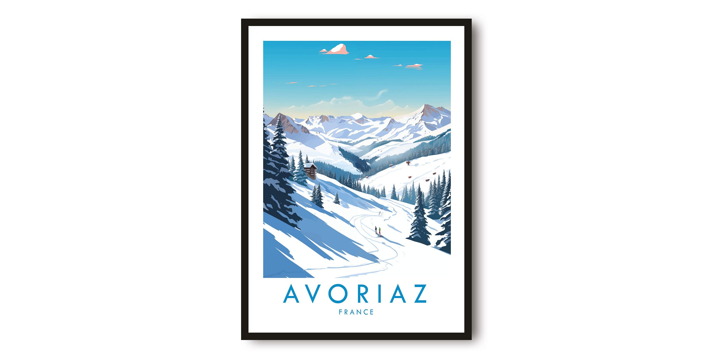 Avoriaz Travel Print, Avoriaz Travel Poster, France Print, Travel Decor, Popular Print, Skiing Print, Birthday Gift, A1/A2/A3/A4/A5