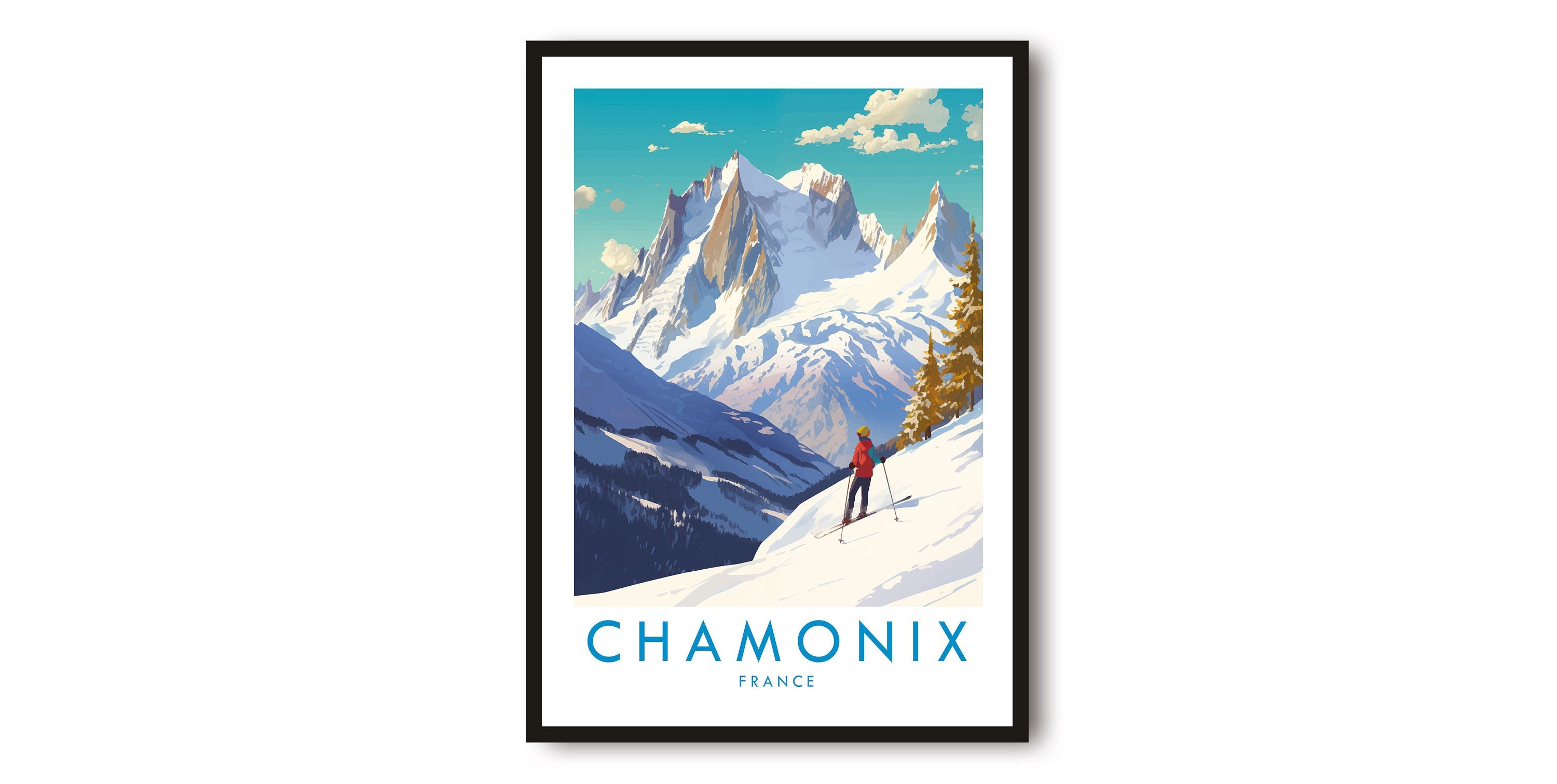 Chamonix Travel Print, Chamonix Travel Poster, France Print, Travel Decor, Popular Print, Skiing Print, Birthday Gift, A1/A2/A3/A4/A5