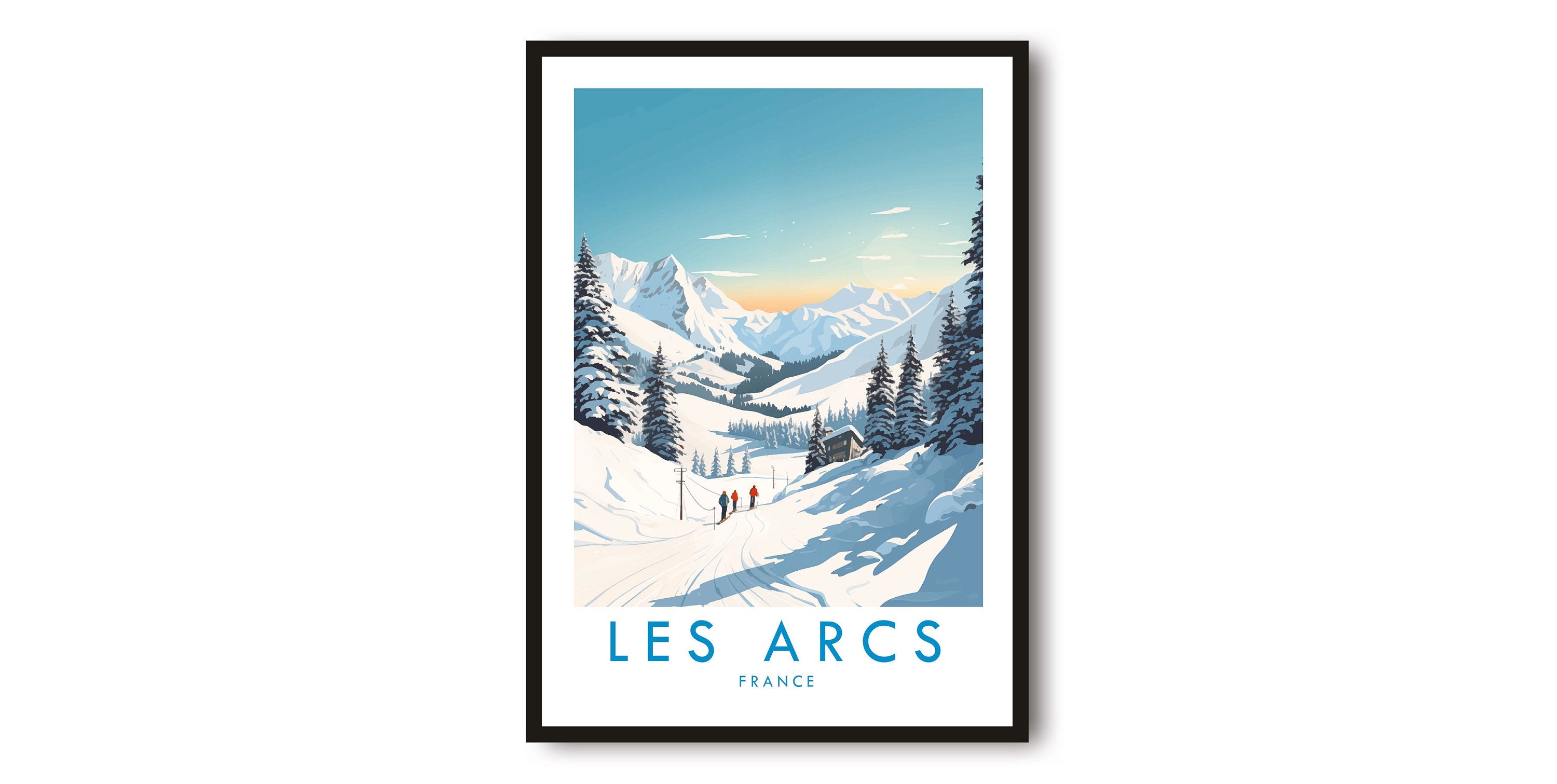 Les Arcs Travel Print, Les Arcs Travel Poster, France Print, Travel Decor, Popular Print, Skiing Print, Birthday Gift, A1/A2/A3/A4/A5