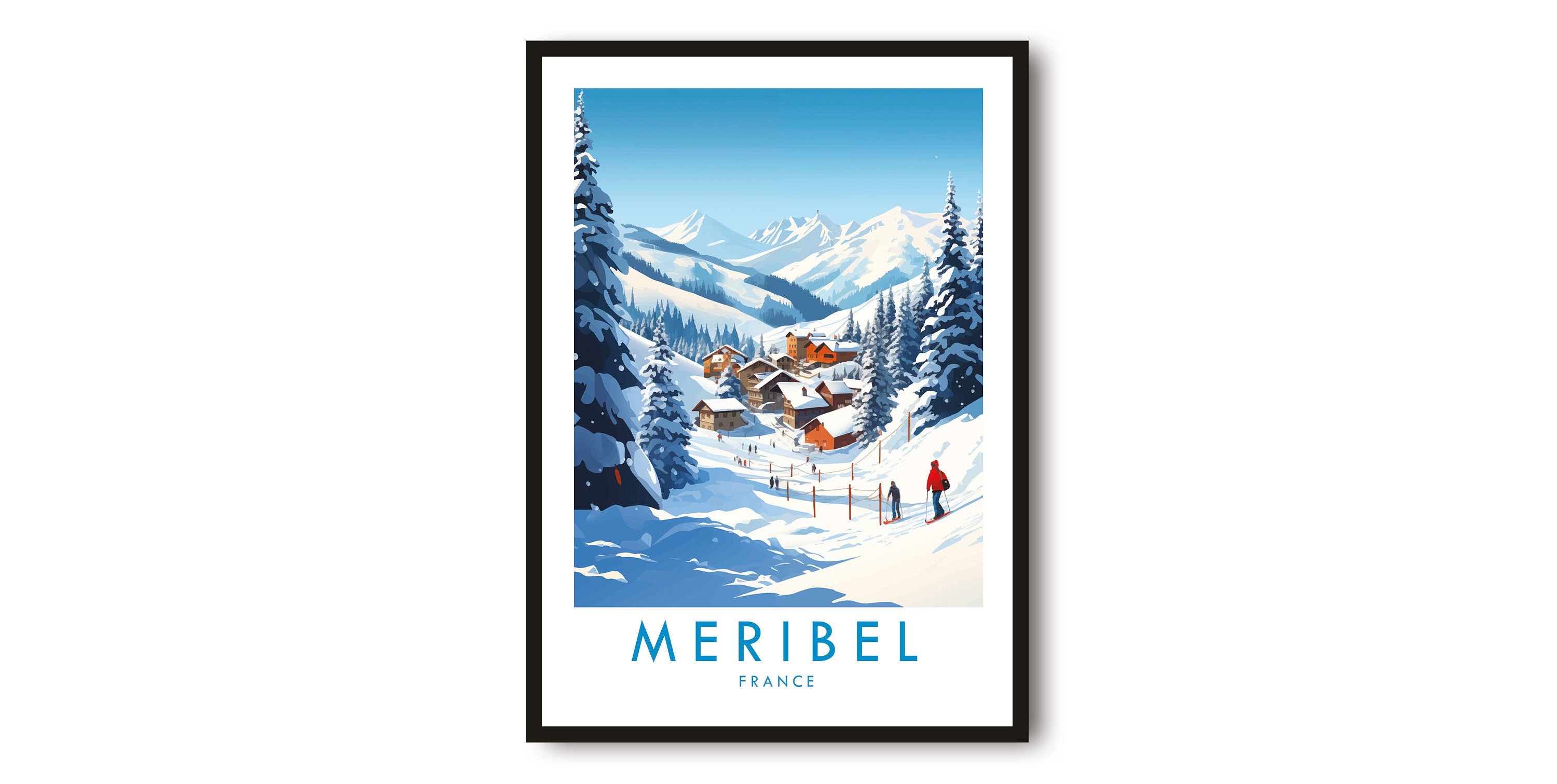 Meribel Travel Print, Meribel Travel Poster, France Print, Travel Decor, Popular Print, Skiing Print, Birthday Gift, A1/A2/A3/A4/A5
