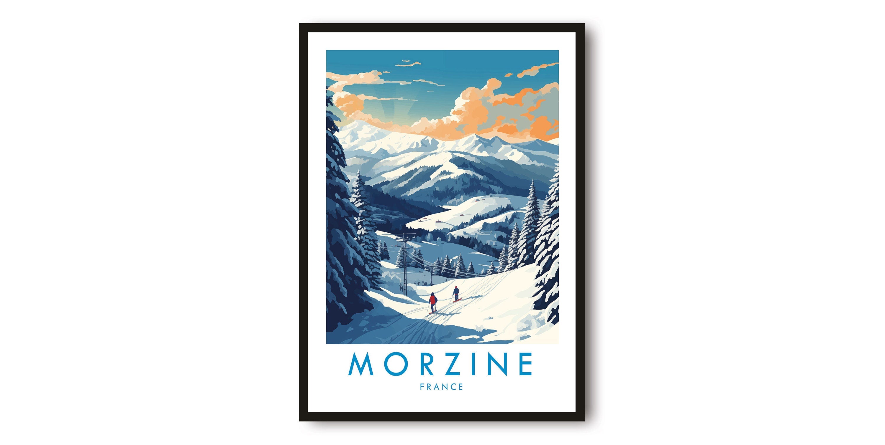Morzine Travel Print, Morzine Travel Poster, France Print, Travel Decor, Popular Print, Skiing Print, Birthday Gift, A1/A2/A3/A4/A5