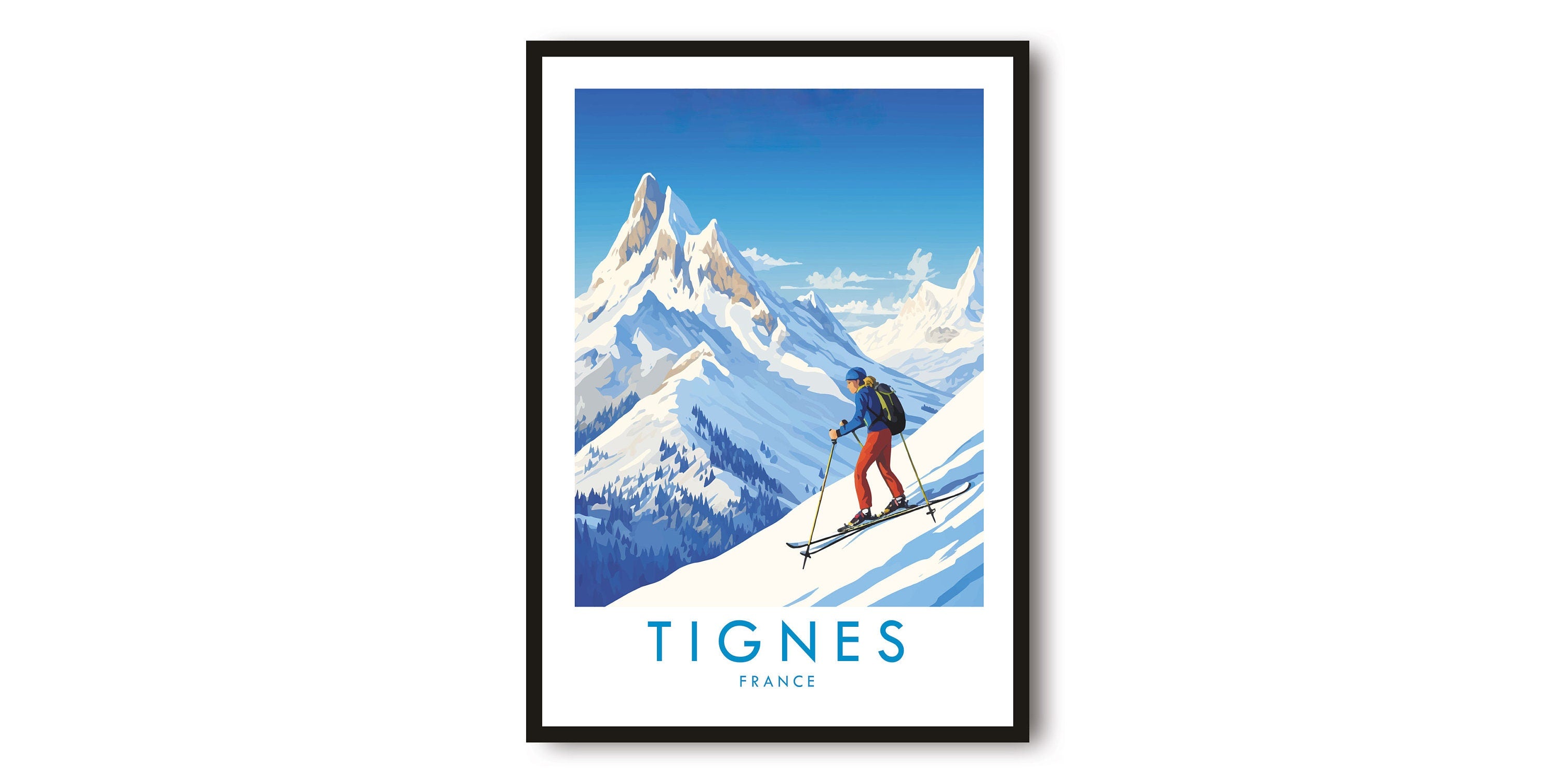 Tignes Travel Print, Tignes Travel Poster, France Print, Travel Decor, Popular Print, Skiing Print, Birthday Gift, A1/A2/A3/A4/A5
