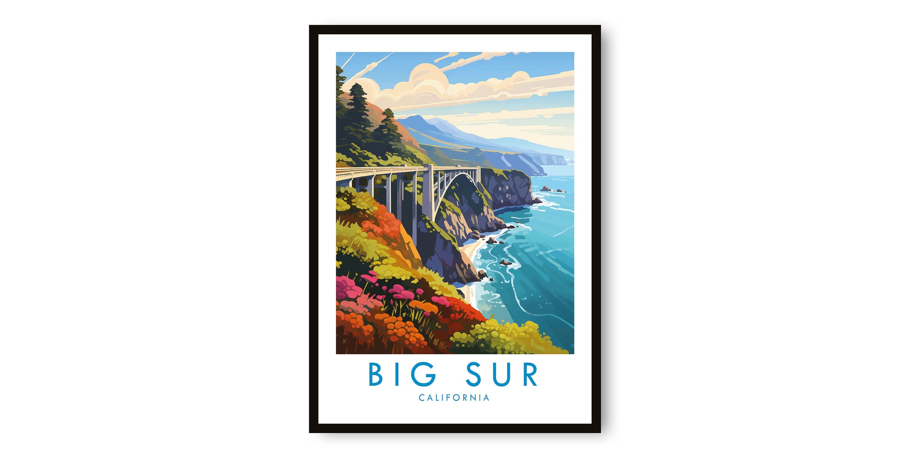 Big Sur Travel Print, Big Sur Travel Poster, California Print, Travel Decor, Popular Print, Birthday Gift, A1/A2/A3/A4/A5