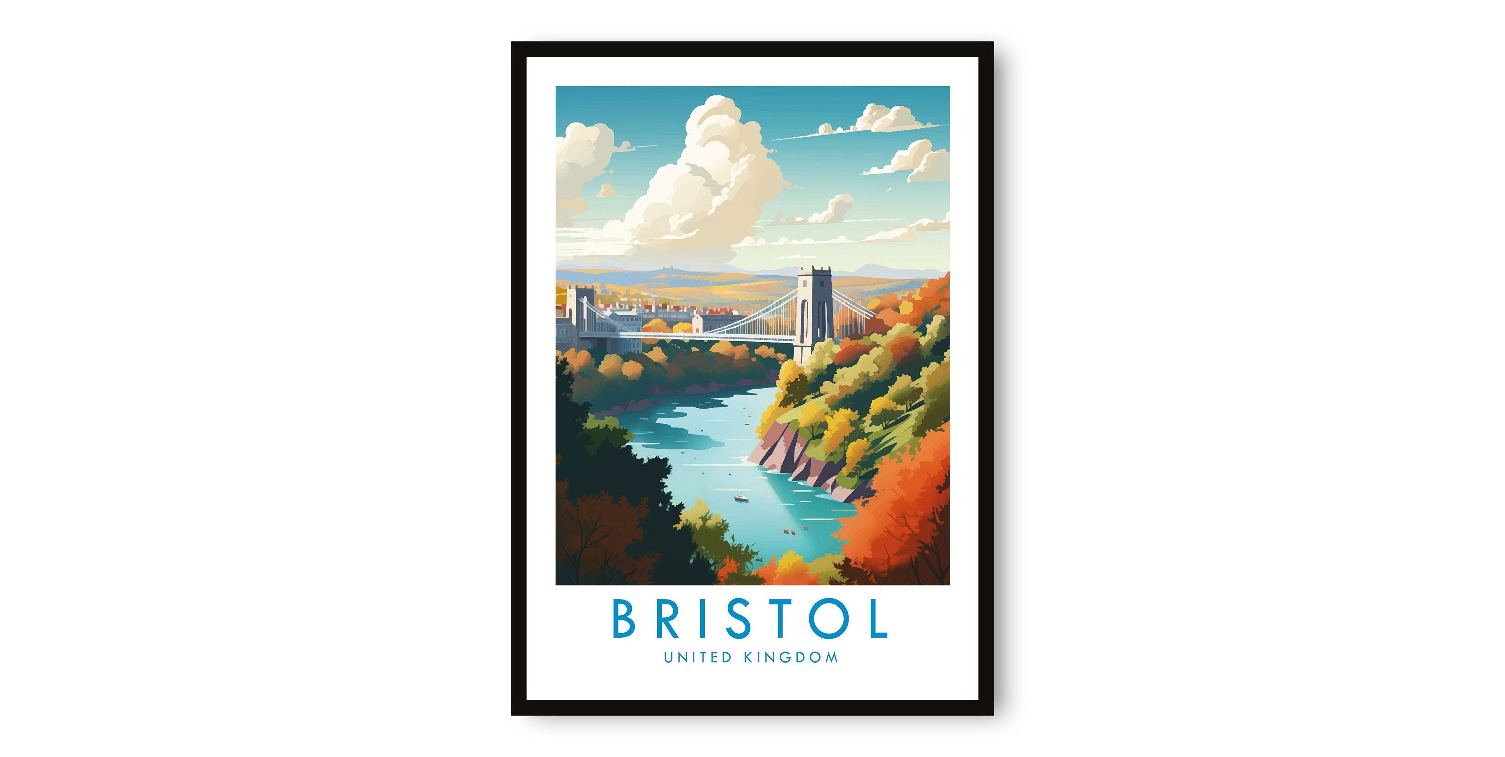 Bristol Travel Print, Bristol Travel Poster, United Kingdom Print, Travel Decor, Popular Print, Birthday Gift, A1/A2/A3/A4/A5