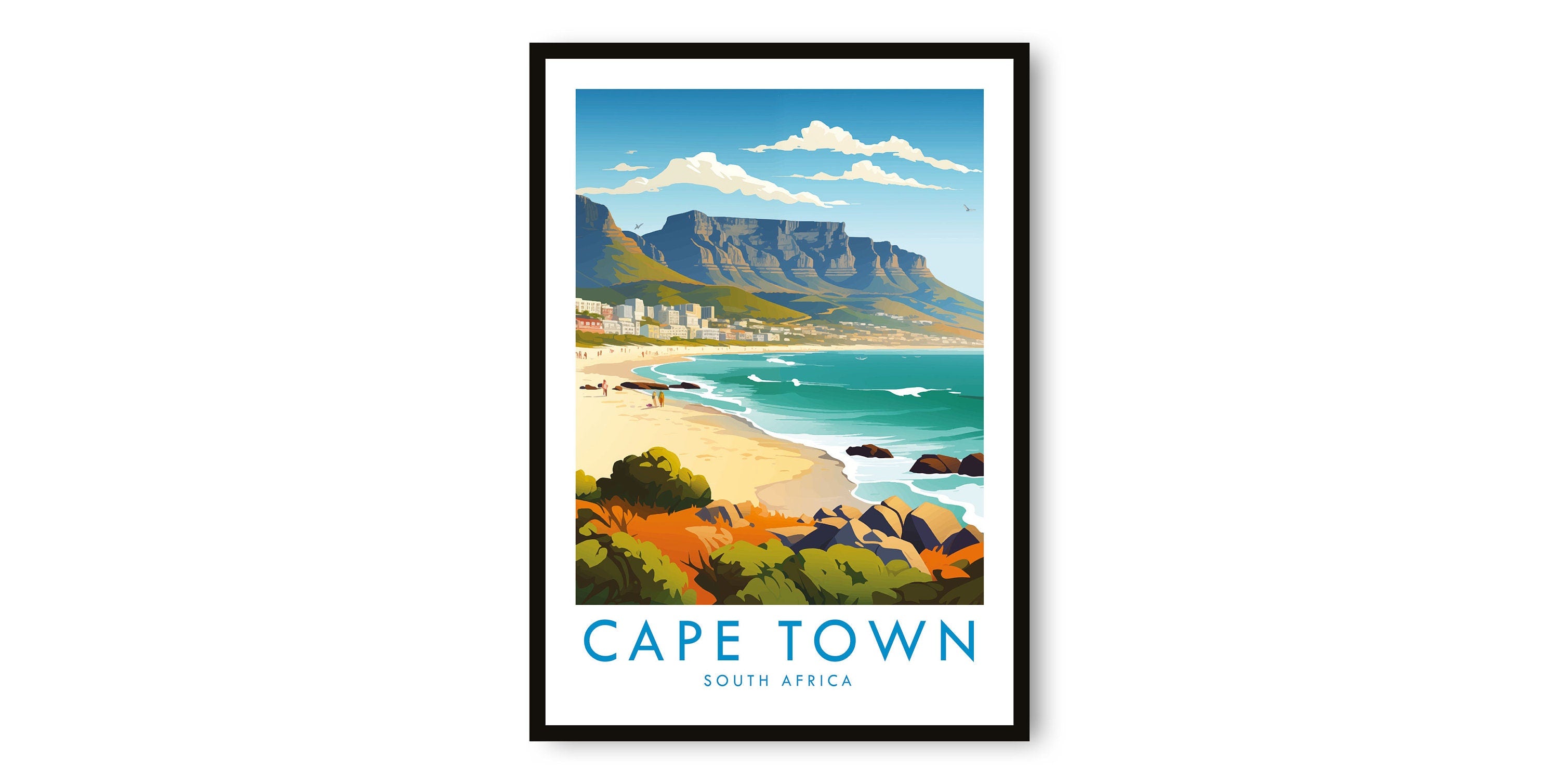 Cape Town Travel Print, Cape Town Travel Poster, South Africa Print, Travel Decor, Popular Print, Birthday Gift, A1/A2/A3/A4/A5