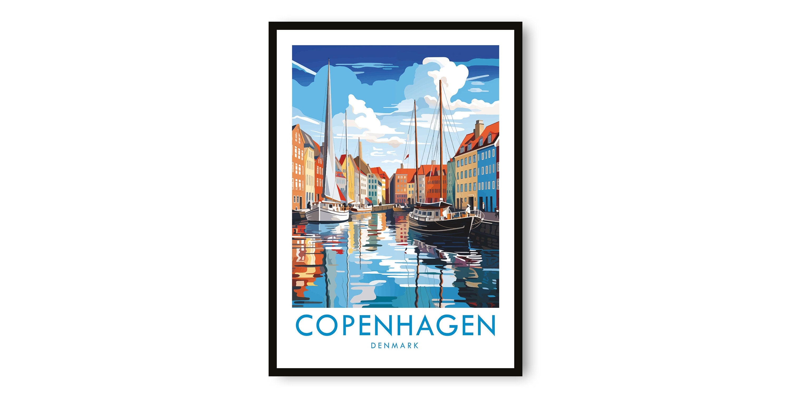 Copenhagen Travel Print, Copenhagen Travel Poster, Denmark Print, Travel Decor, Popular Print, Birthday Gift, A1/A2/A3/A4/A5
