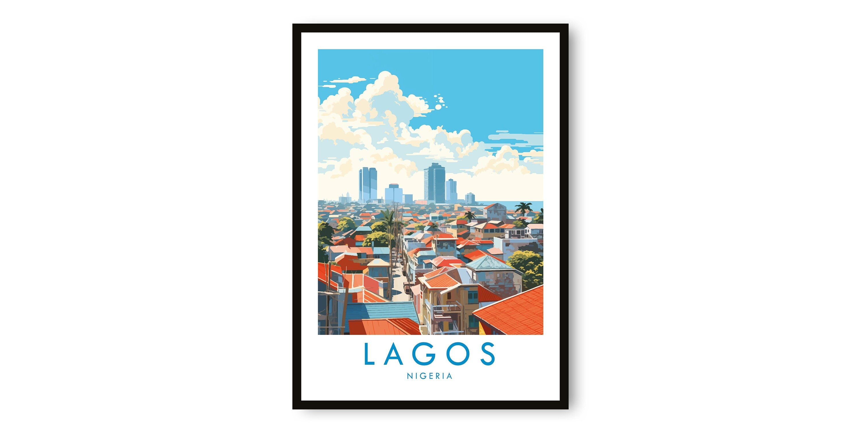 Lagos Travel Print, Lagos Travel Poster, Nigeria Print, Travel Decor, Popular Print, Birthday Gift, A1/A2/A3/A4/A5