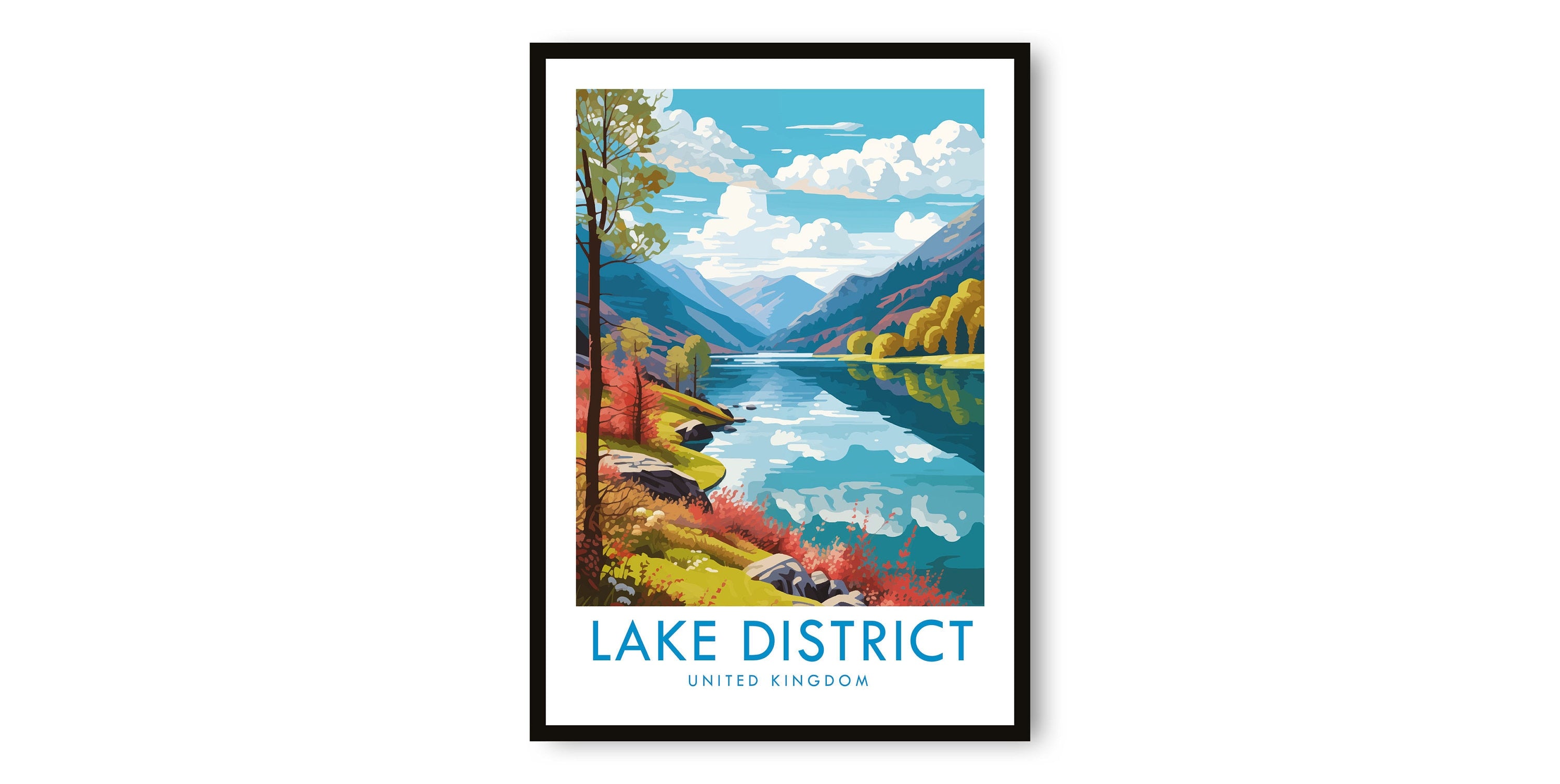 Lake District Travel Print, Lake District Travel Poster, United Kingdom Print, Travel Decor, Popular Print, Birthday Gift, A1/A2/A3/A4/A5
