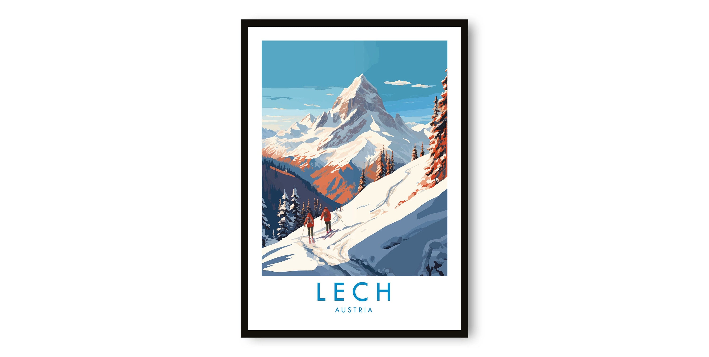 Lech Travel Print, Lech Travel Poster, Austria Print, Travel Decor, Popular Print, Skiing Print, Birthday Gift, A1/A2/A3/A4/A5