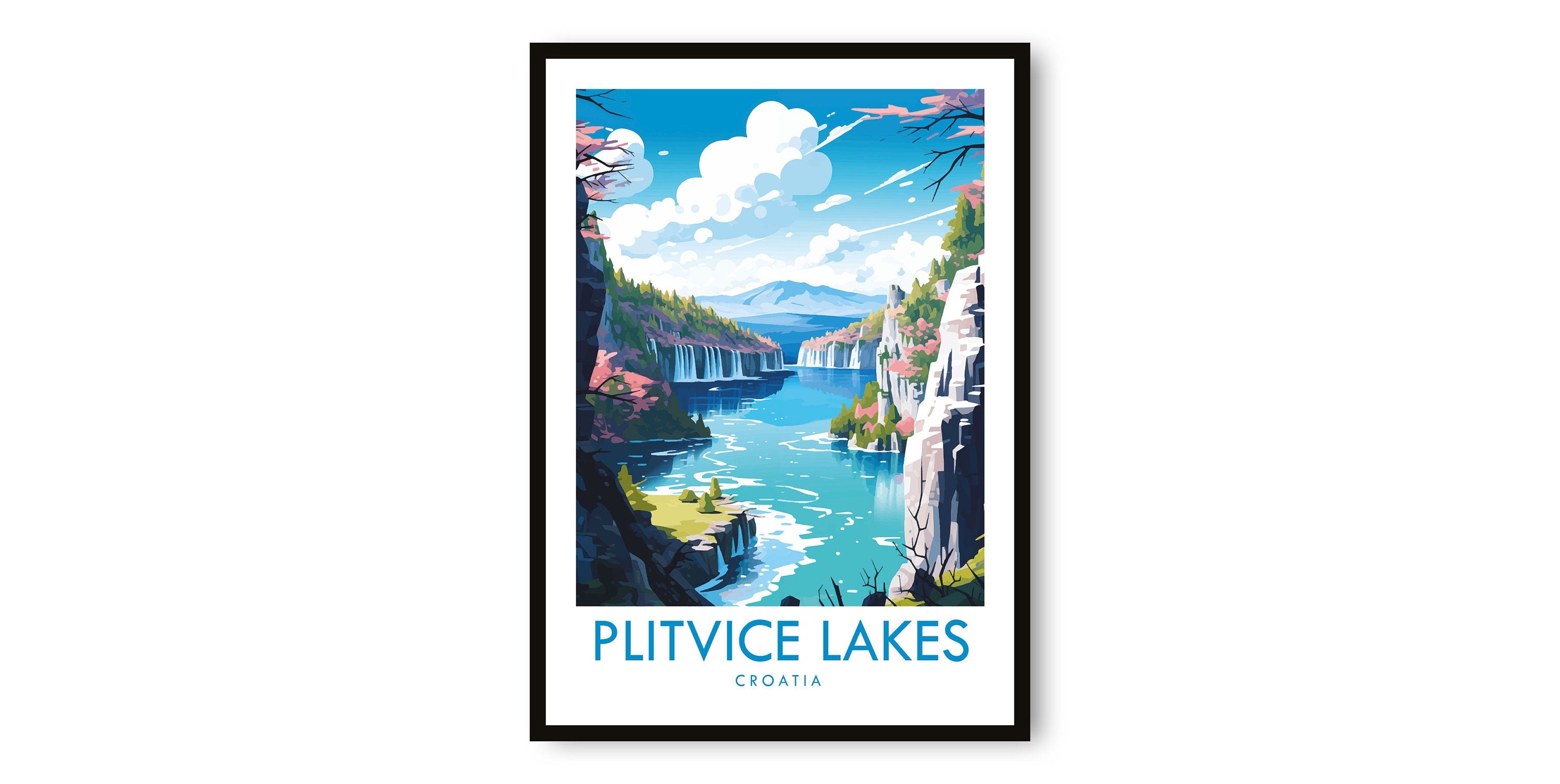 Plitvice Lakes Travel Print, Plitvice Lakes Travel Poster, Croatia Print, Travel Decor, Popular Print, Birthday Gift, A1/A2/A3/A4/A5