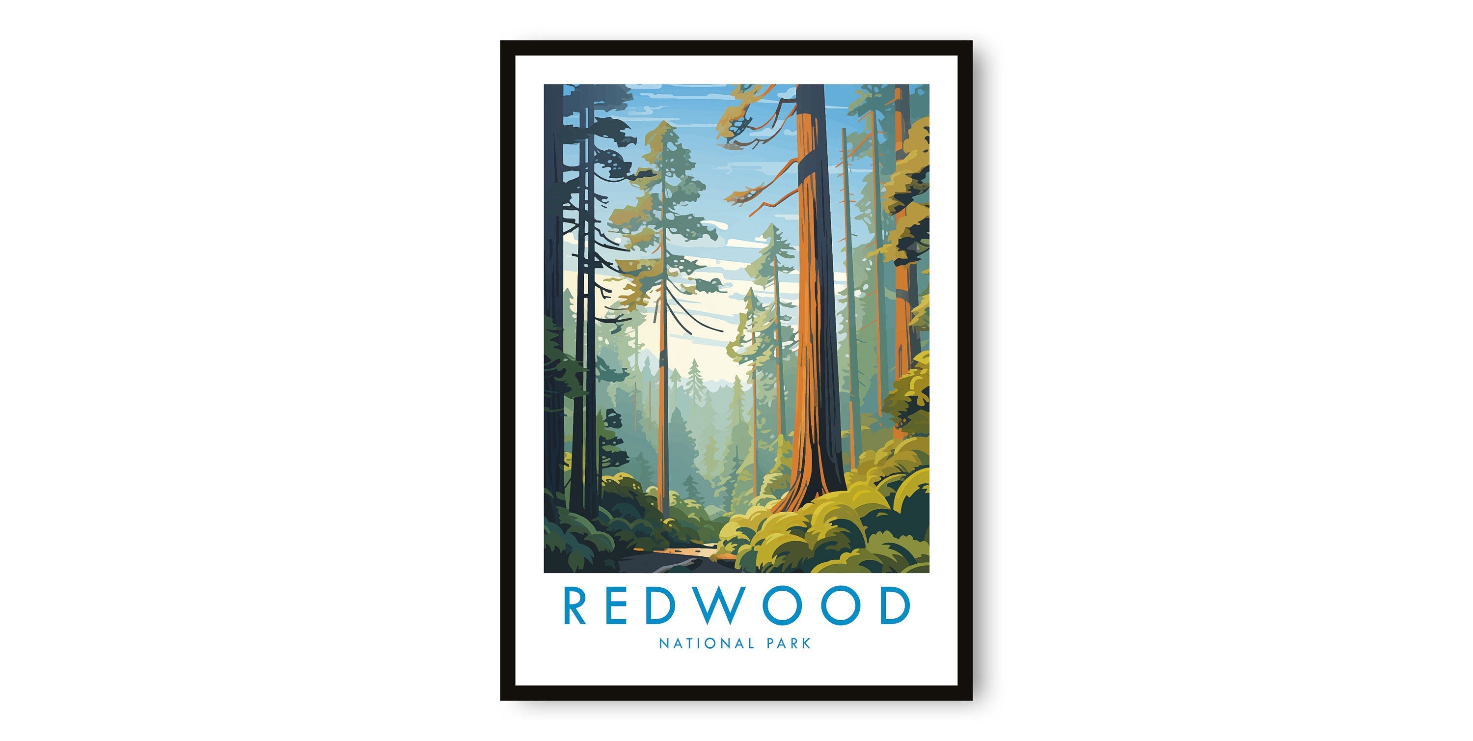 Redwood National Park Travel Print, Redwood Travel Poster, California Print, Travel Decor, Popular Print, Birthday Gift, A1/A2/A3/A4/A5