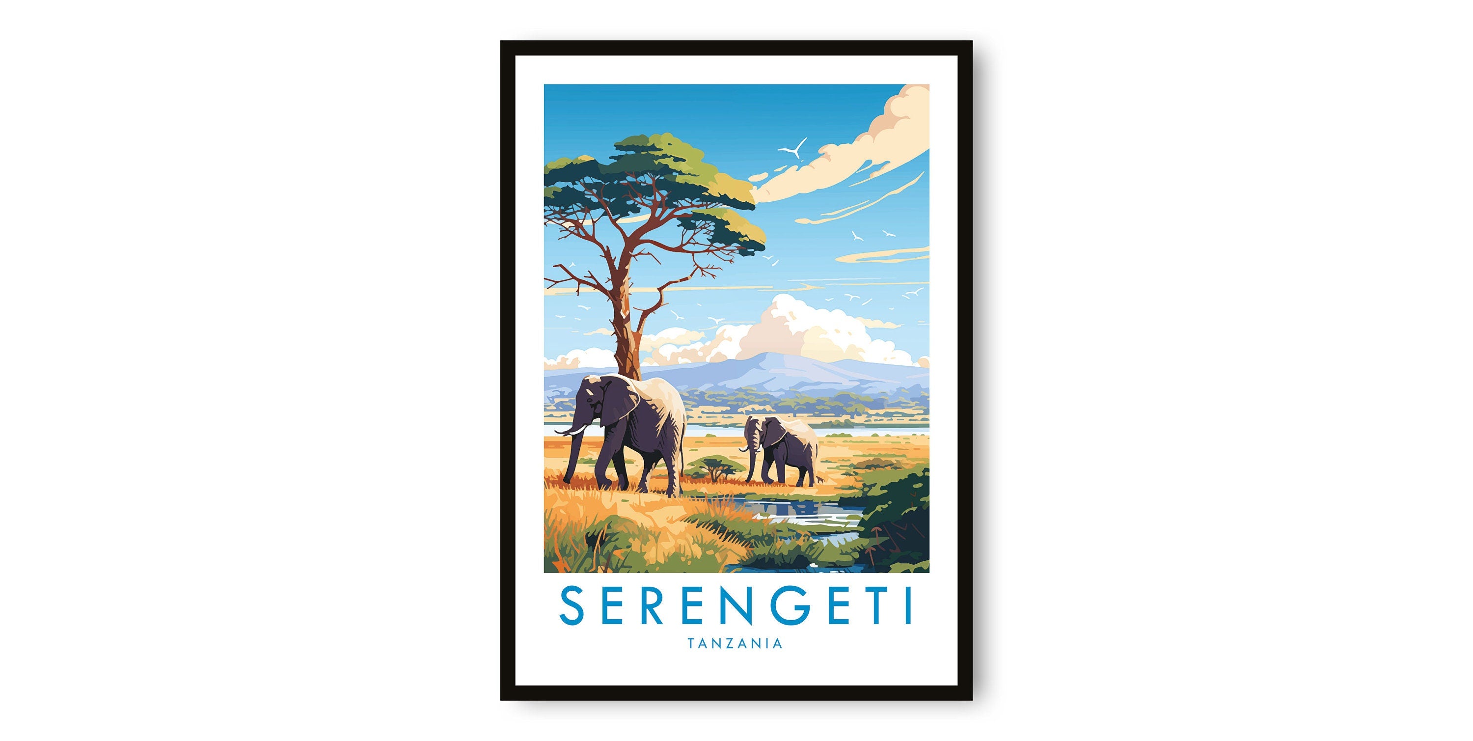 Serengeti Travel Print, Serengeti Travel Poster, Tanzania Print, Travel Decor, Popular Print, Birthday Gift, A1/A2/A3/A4/A5