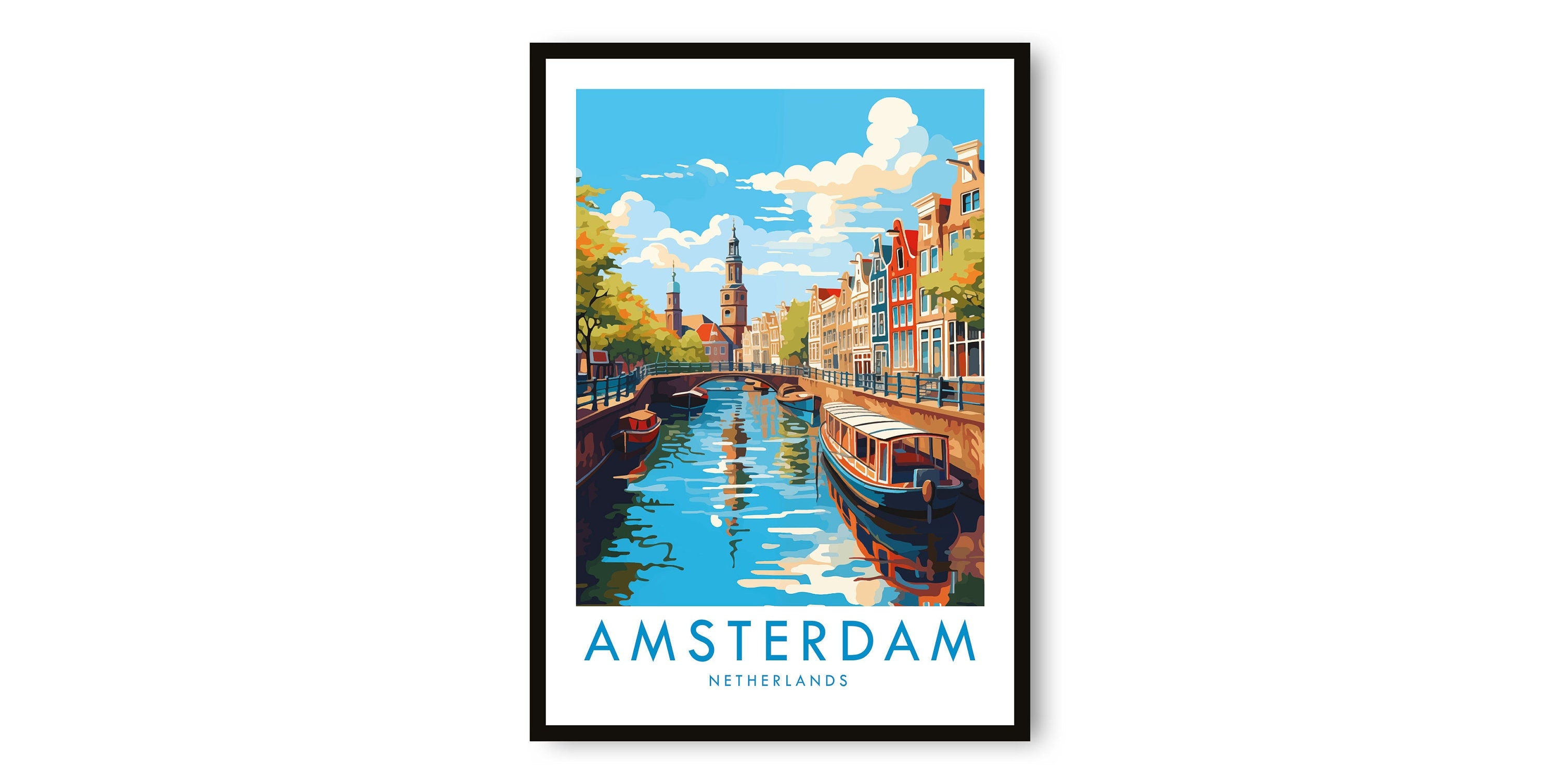 Amsterdam Travel Print, Amsterdam Travel Poster, Netherlands Print, Travel Decor, Popular Print, Birthday Gift, A1/A2/A3/A4/A5