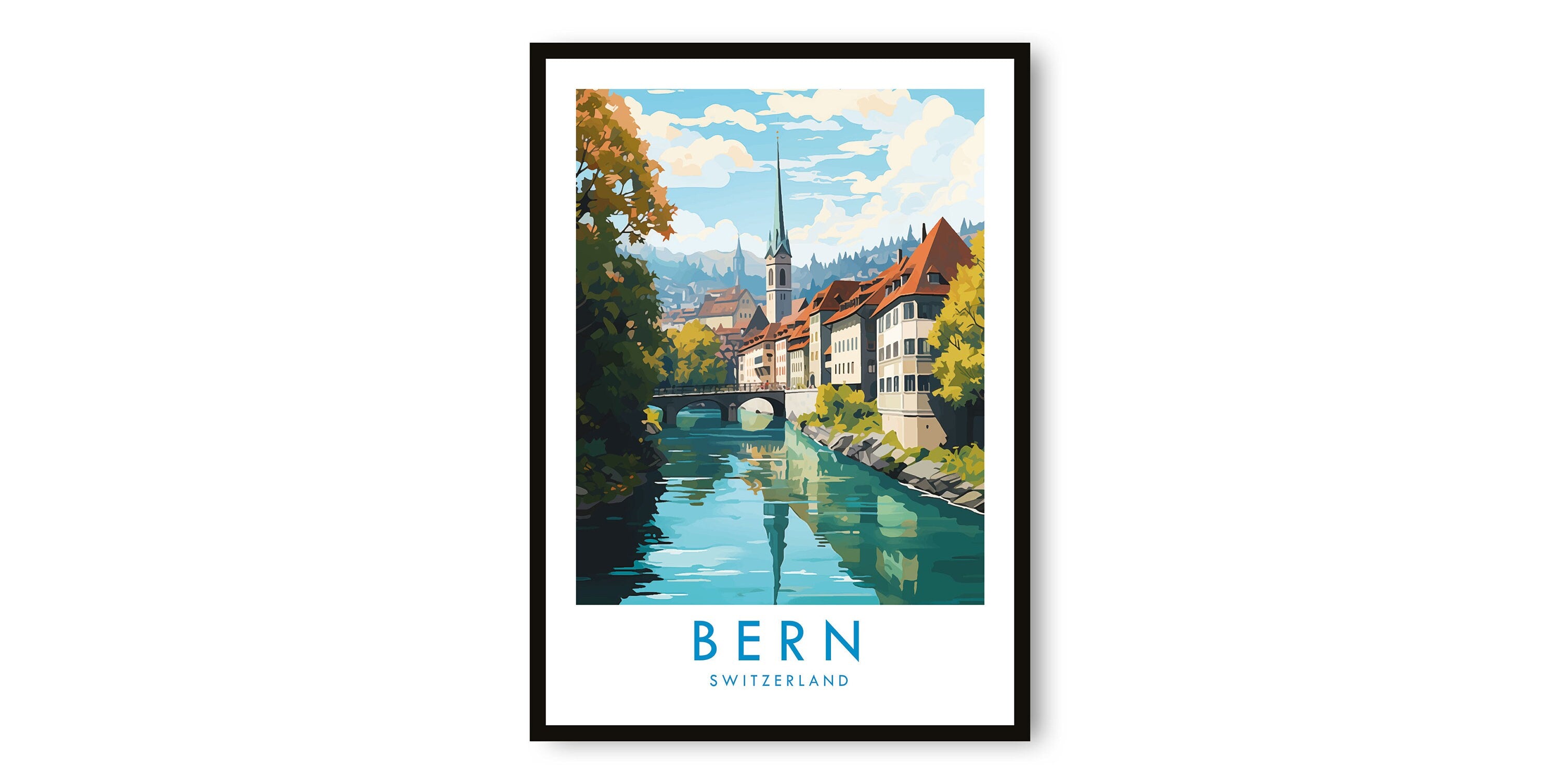 Bern Travel Print, Bern Travel Poster, Switzerland Print, Travel Decor, Popular Print, Birthday Gift, A1/A2/A3/A4/A5