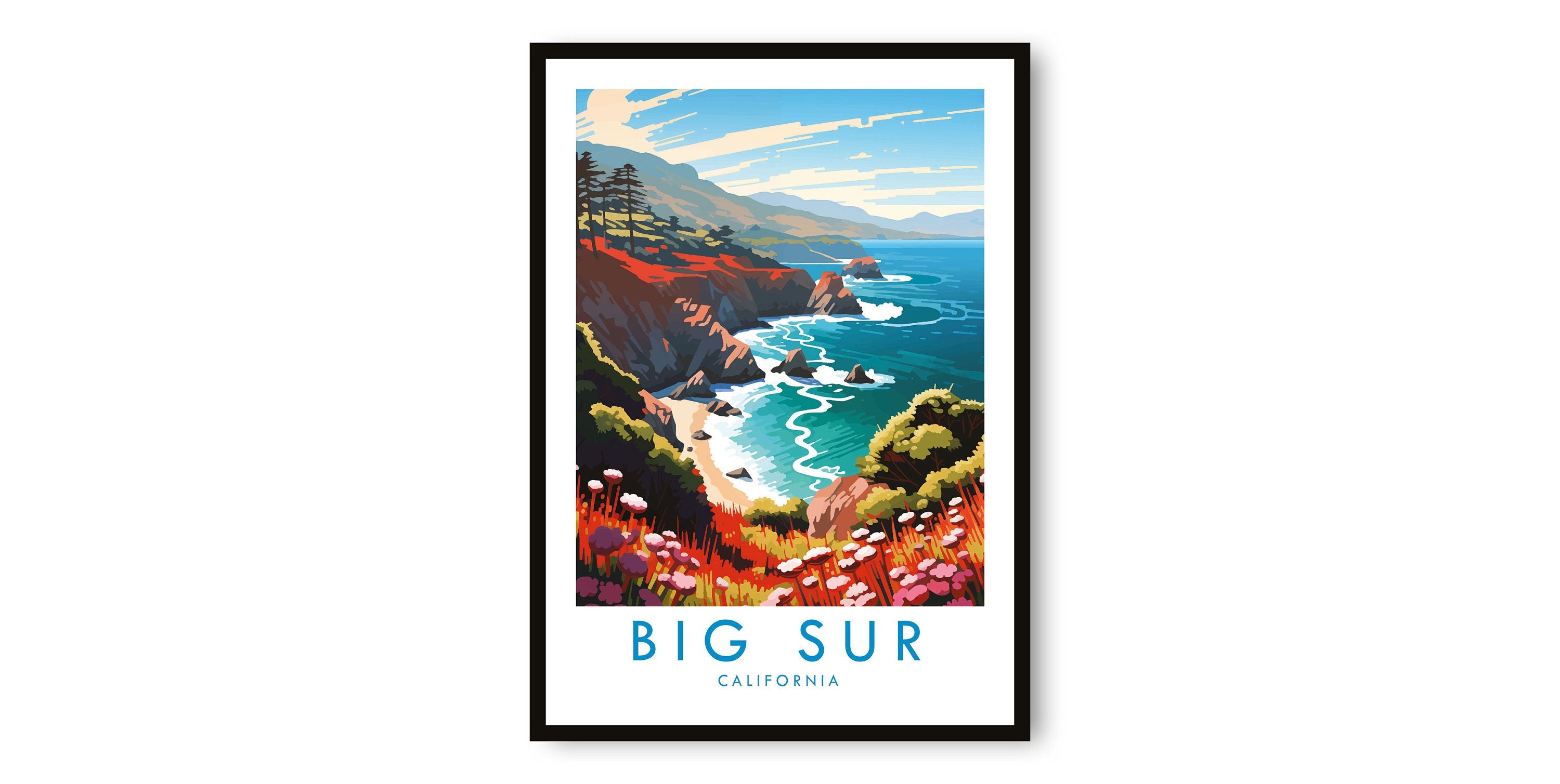 Big Sur Travel Print, Big Sur Travel Poster, California Print, Travel Decor, Popular Print, Birthday Gift, A1/A2/A3/A4/A5