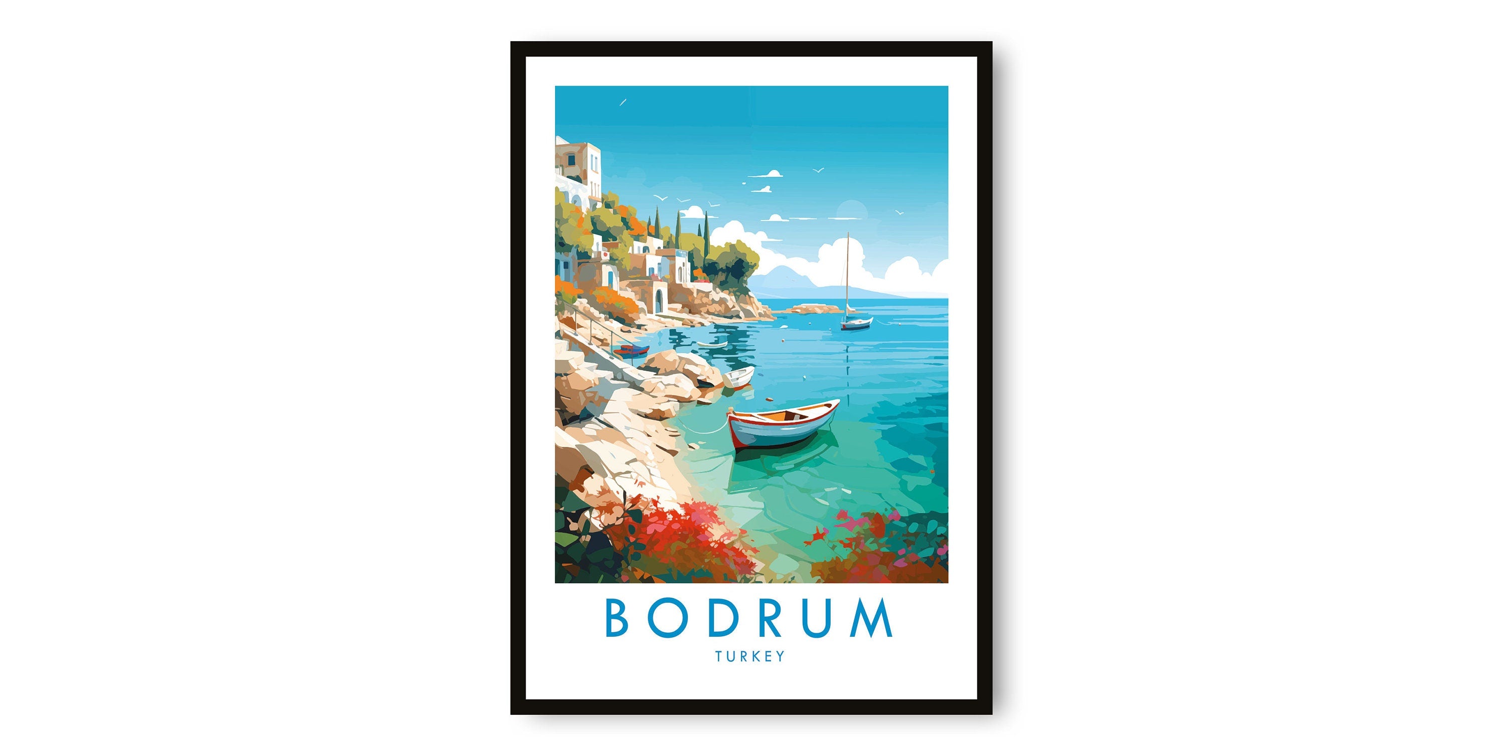 Bodrum Travel Print, Bodrum Travel Poster, Turkey Print, Travel Decor, Popular Print, Birthday Gift, A1/A2/A3/A4/A5