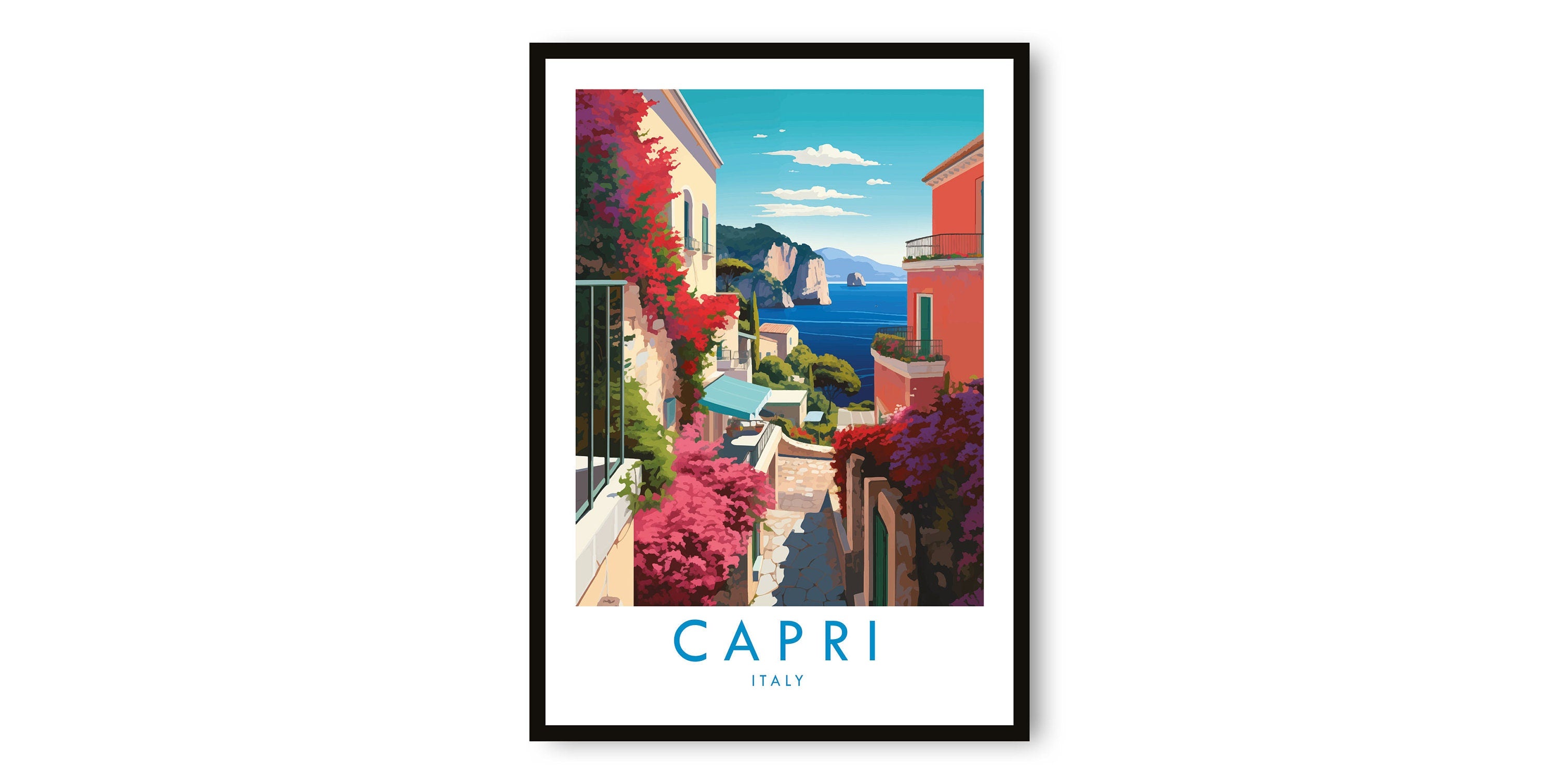 Capri Travel Print, Capri Travel Poster, Italy Print, Travel Decor, Popular Print, Birthday Gift, A1/A2/A3/A4/A5