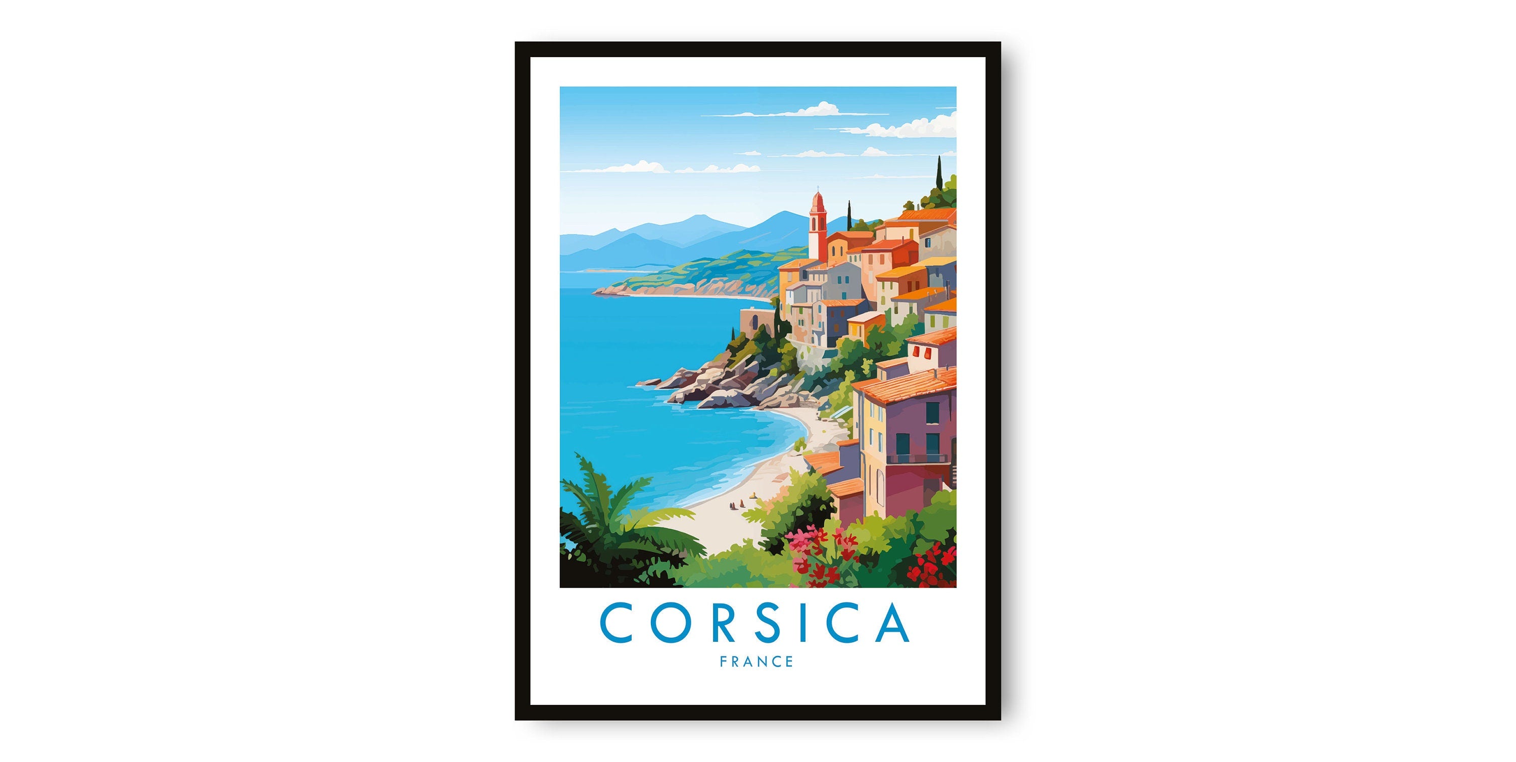 Corsica Travel Print, Corsica Travel Poster, France Print, Travel Decor, Popular Print, Birthday Gift, A1/A2/A3/A4/A5